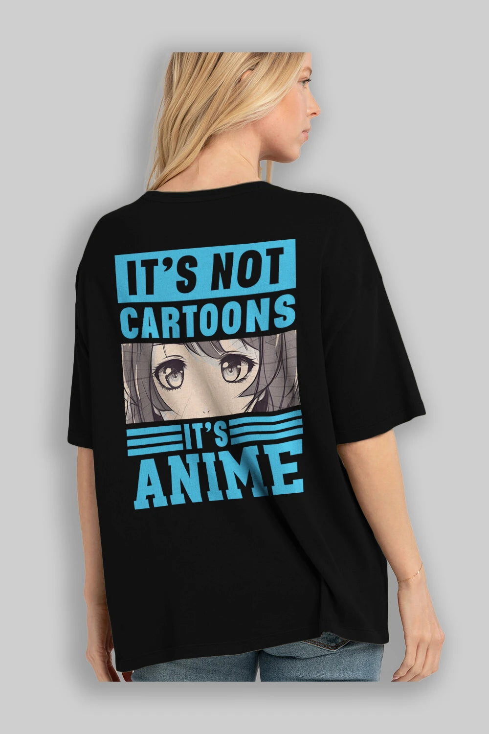 Its Anime Anime Arka Baskılı Oversize t-shirt Erkek Kadın Unisex %100 pamuk tişort