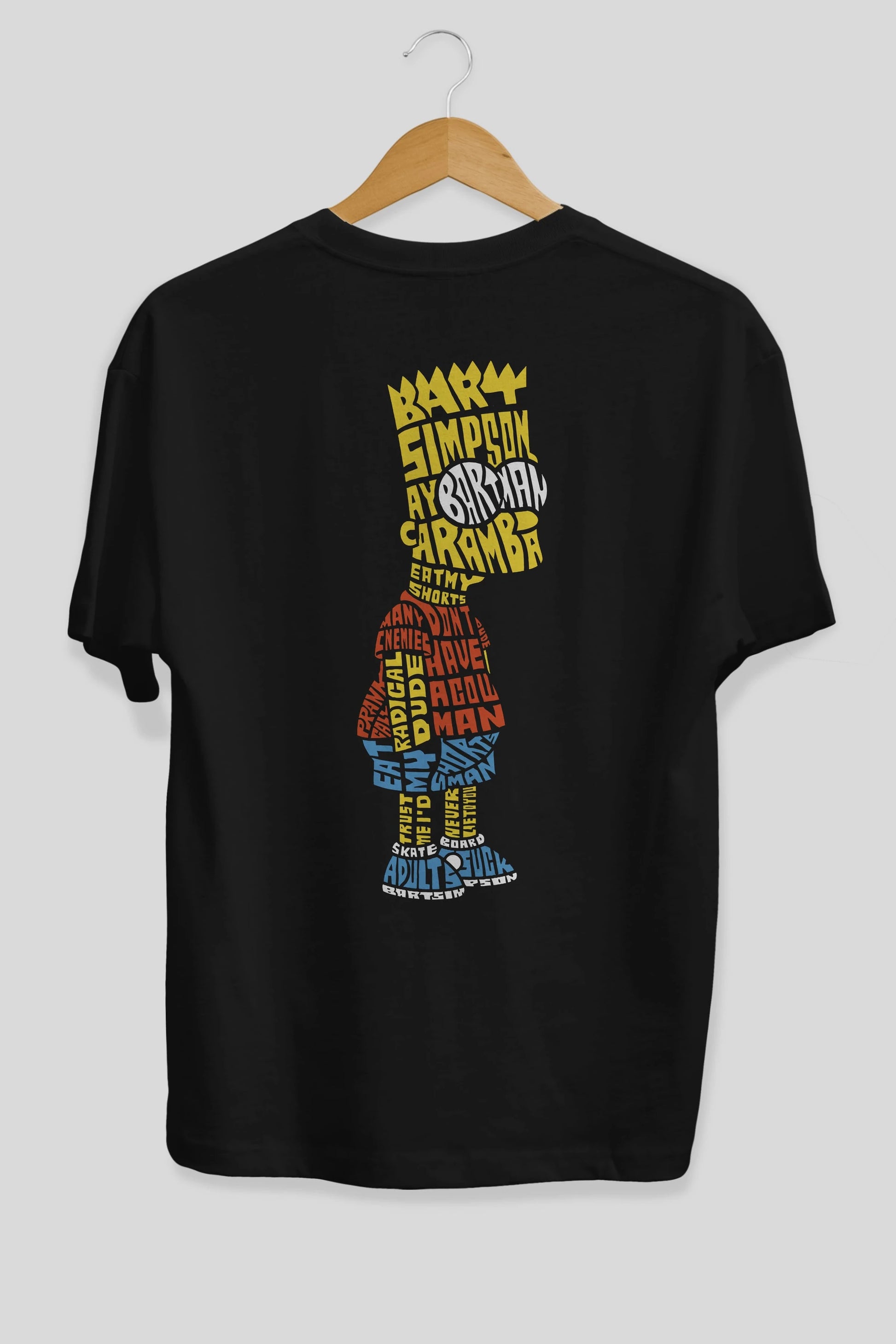 Bart Simpson Arka Baskılı Oversize t-shirt %100 pamuk Erkek Kadın Unisex