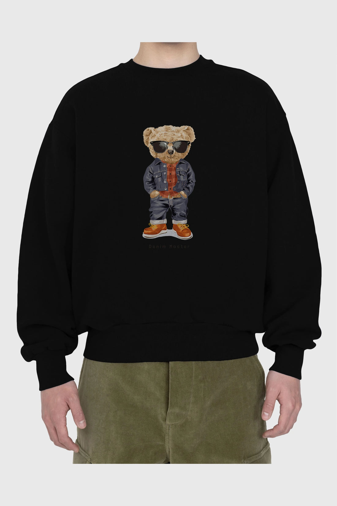 Teddy Bear Tarz Ön Baskılı Oversize Sweatshirt Erkek Kadın Unisex
