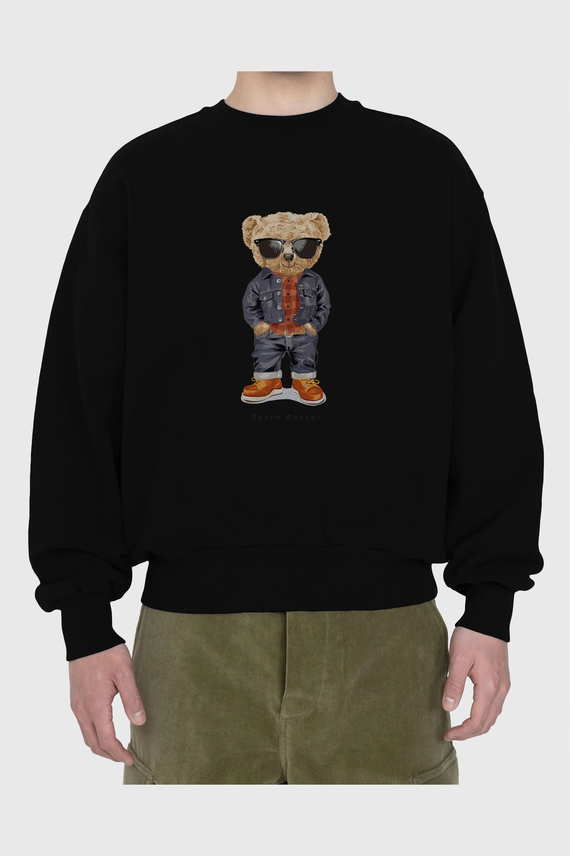 Teddy Bear Tarz Ön Baskılı Oversize Sweatshirt Erkek Kadın Unisex