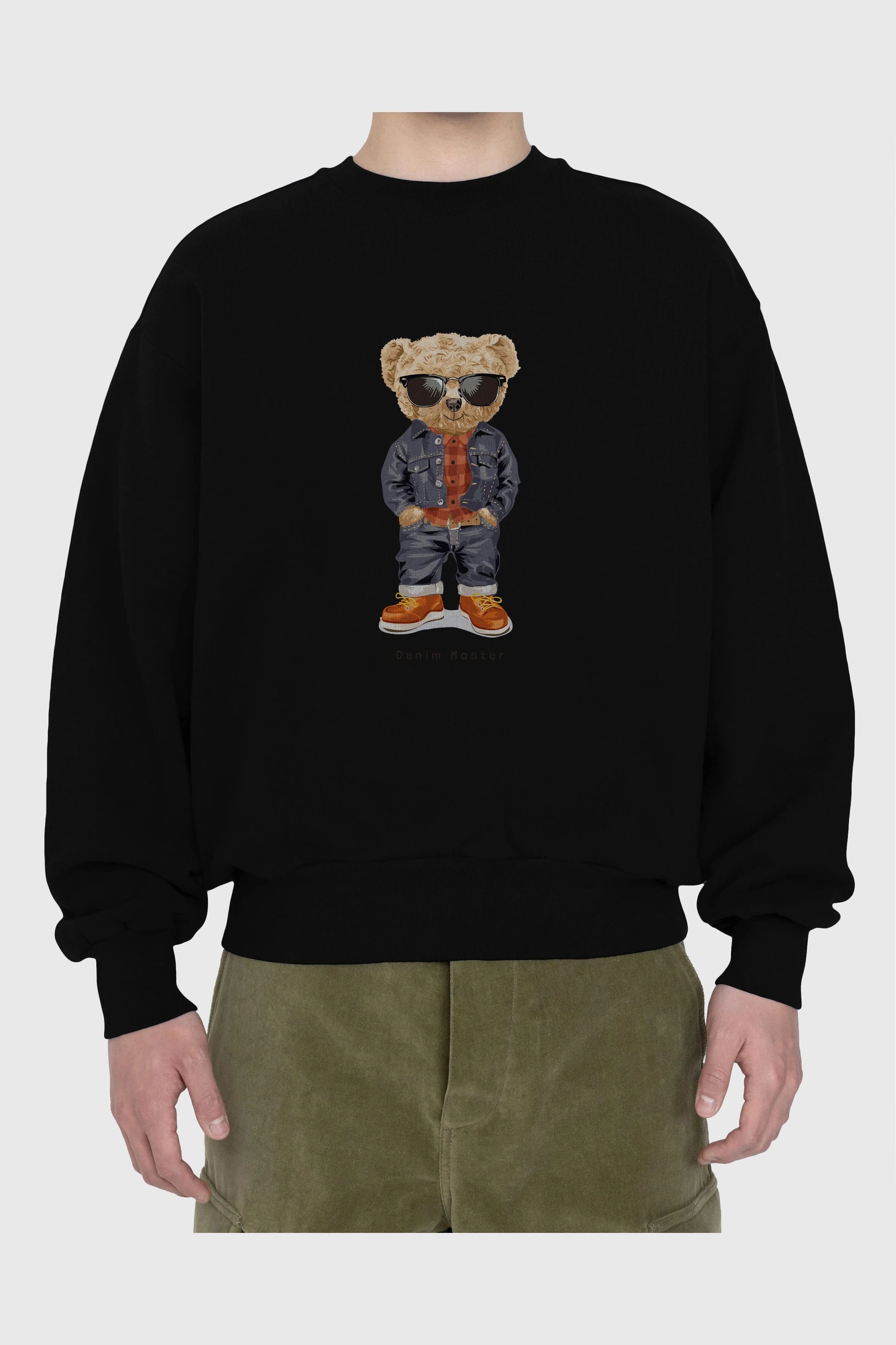Teddy Bear Tarz Ön Baskılı Oversize Sweatshirt Erkek Kadın Unisex