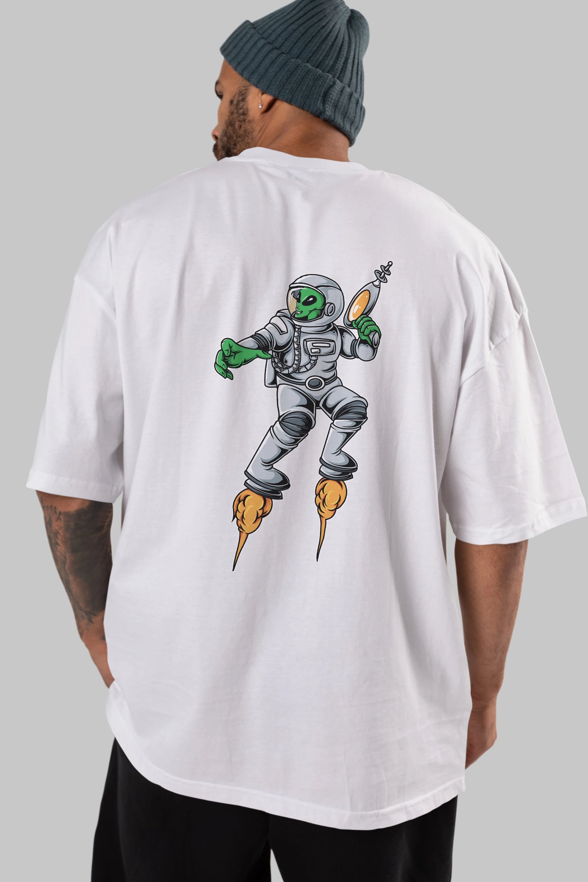 Alien Wars Tshirt Arka Baskılı Oversize t-shirt Erkek Kadın Unisex