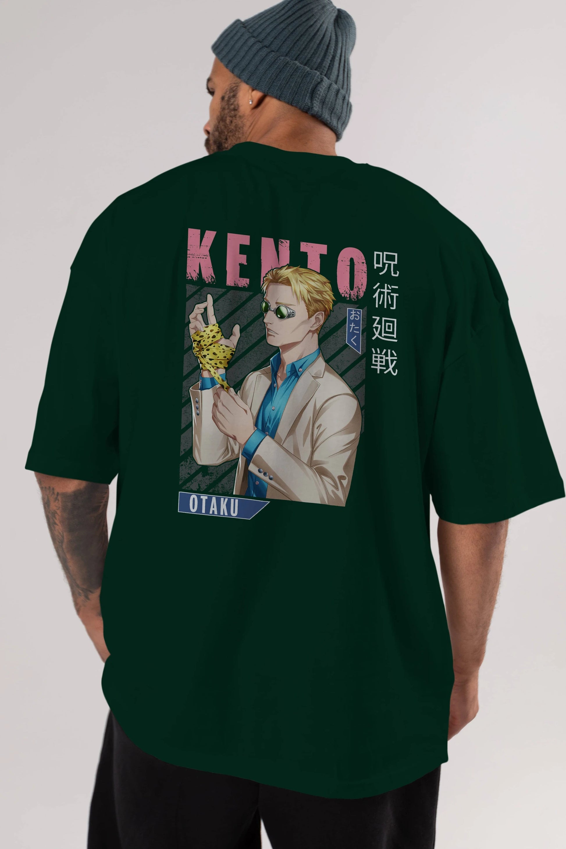 Kento Nanami Anime Arka Baskılı Oversize t-shirt Erkek Kadın Unisex