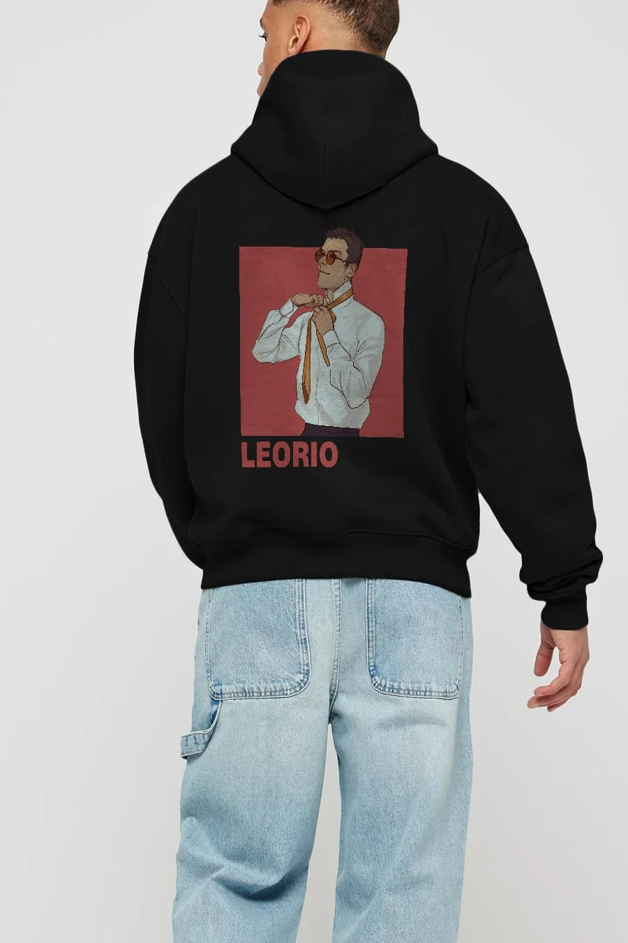 Leorio Paladiknight 5 Anime Arka Baskılı Hoodie Oversize Kapüşonlu Sweatshirt Erkek Kadın Unisex