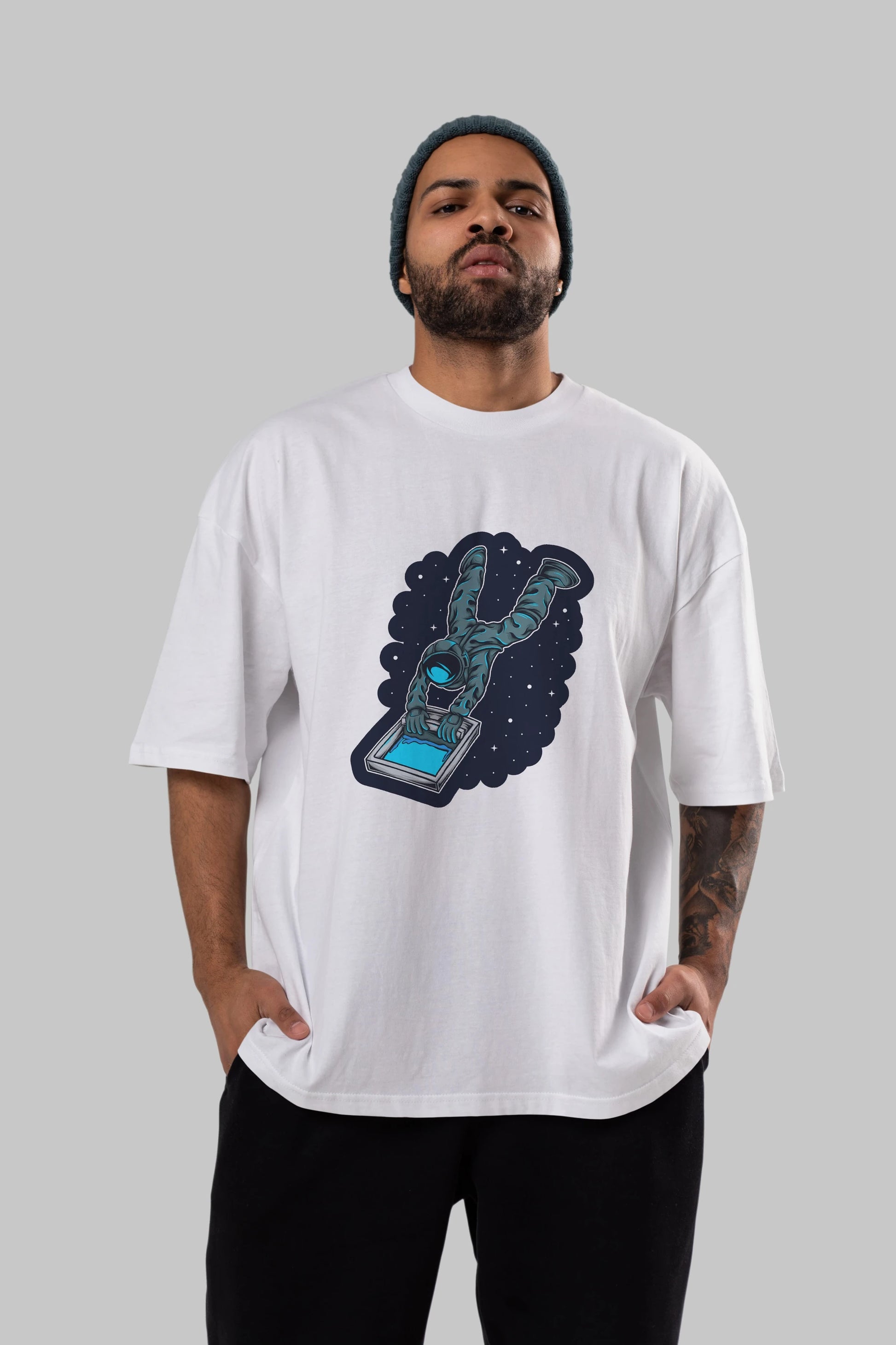 Astroscreen Sticker Ön Baskılı Oversize t-shirt Erkek Kadın Unisex