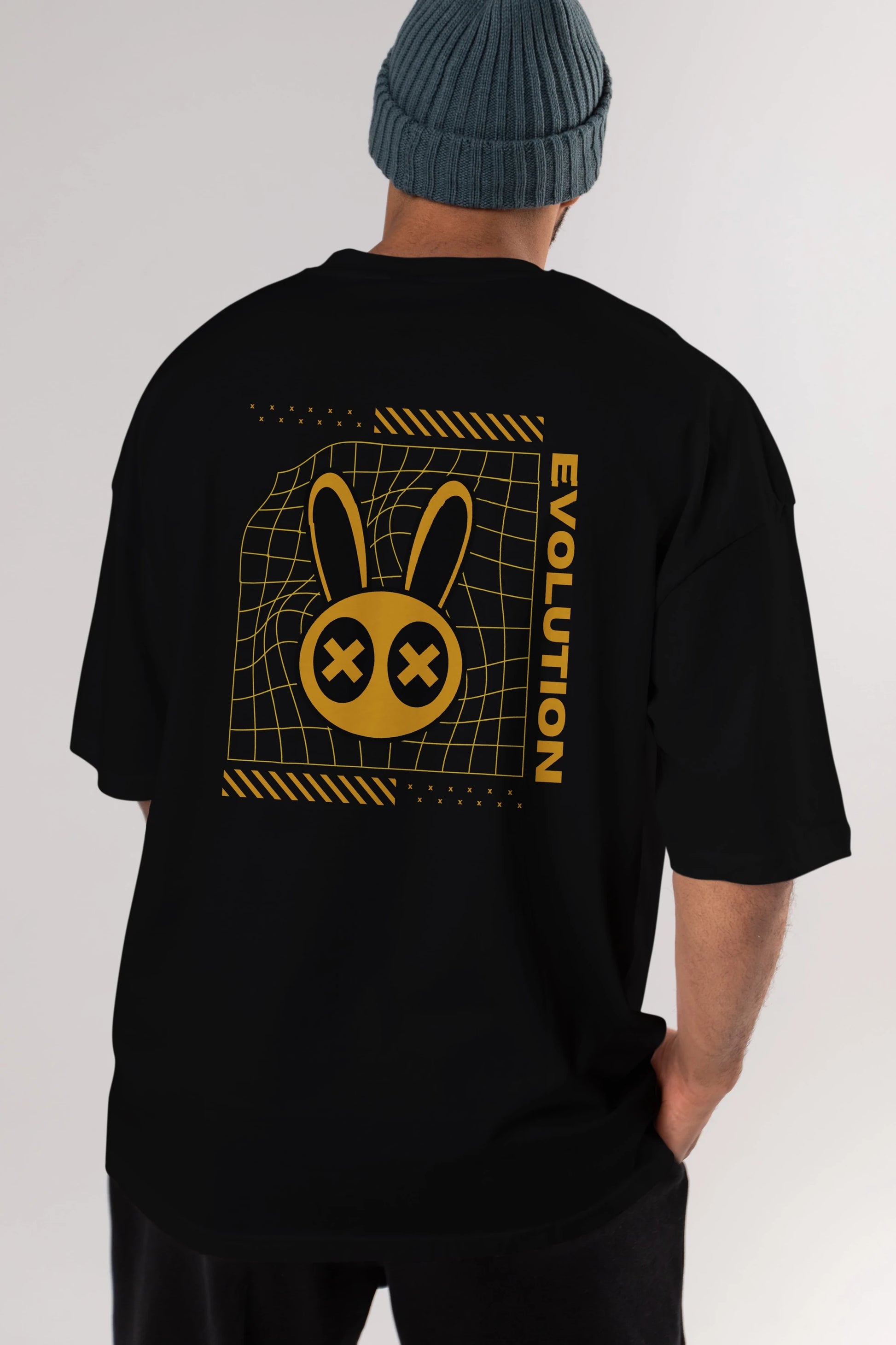 Evolution Yazılı Arka Baskılı Oversize t-shirt Erkek Kadın Unisex