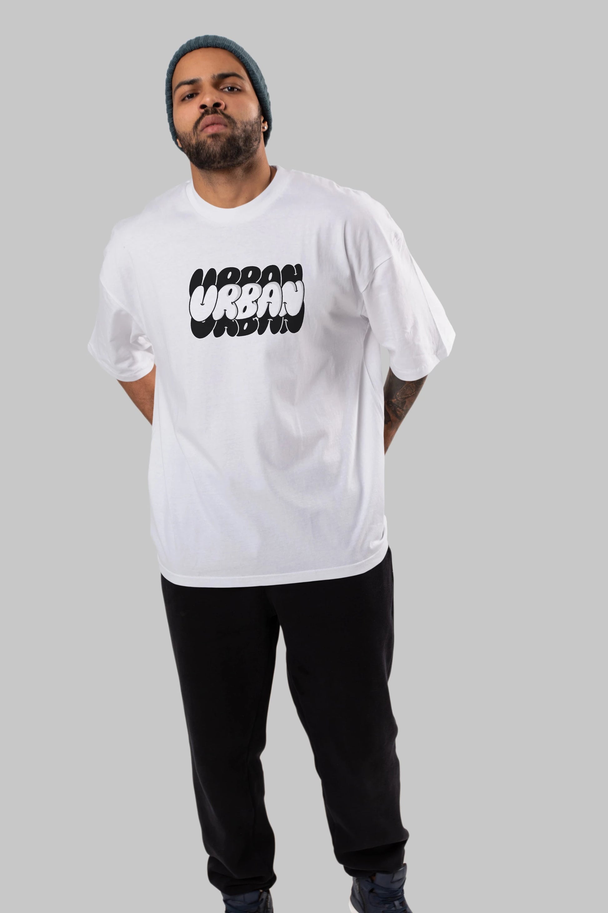 Urban Yazılı Ön Baskılı Oversize t-shirt Erkek Kadın Unisex