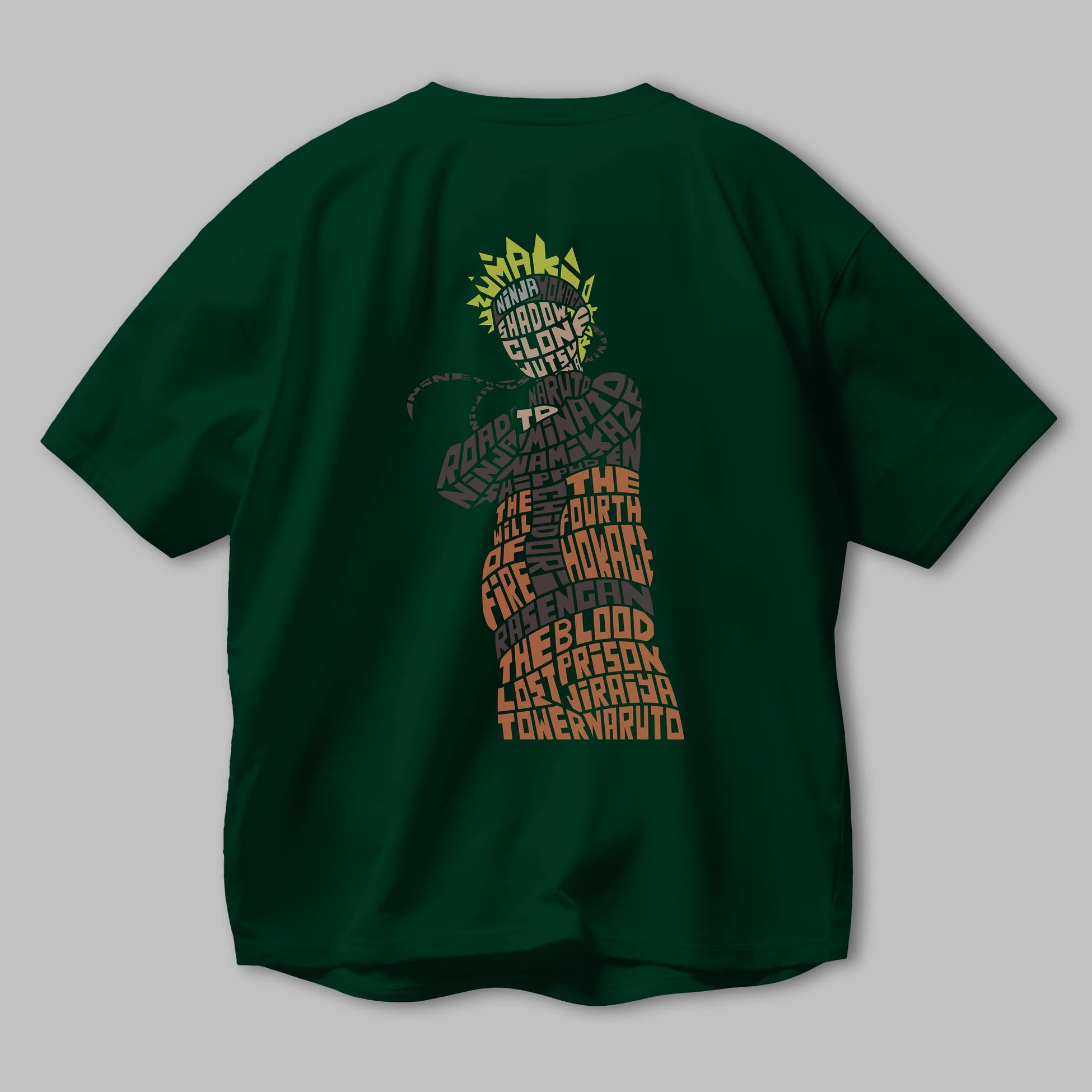 Rasengan Arka Baskılı Oversize t-shirt %100 pamuk Erkek Kadın Unisex