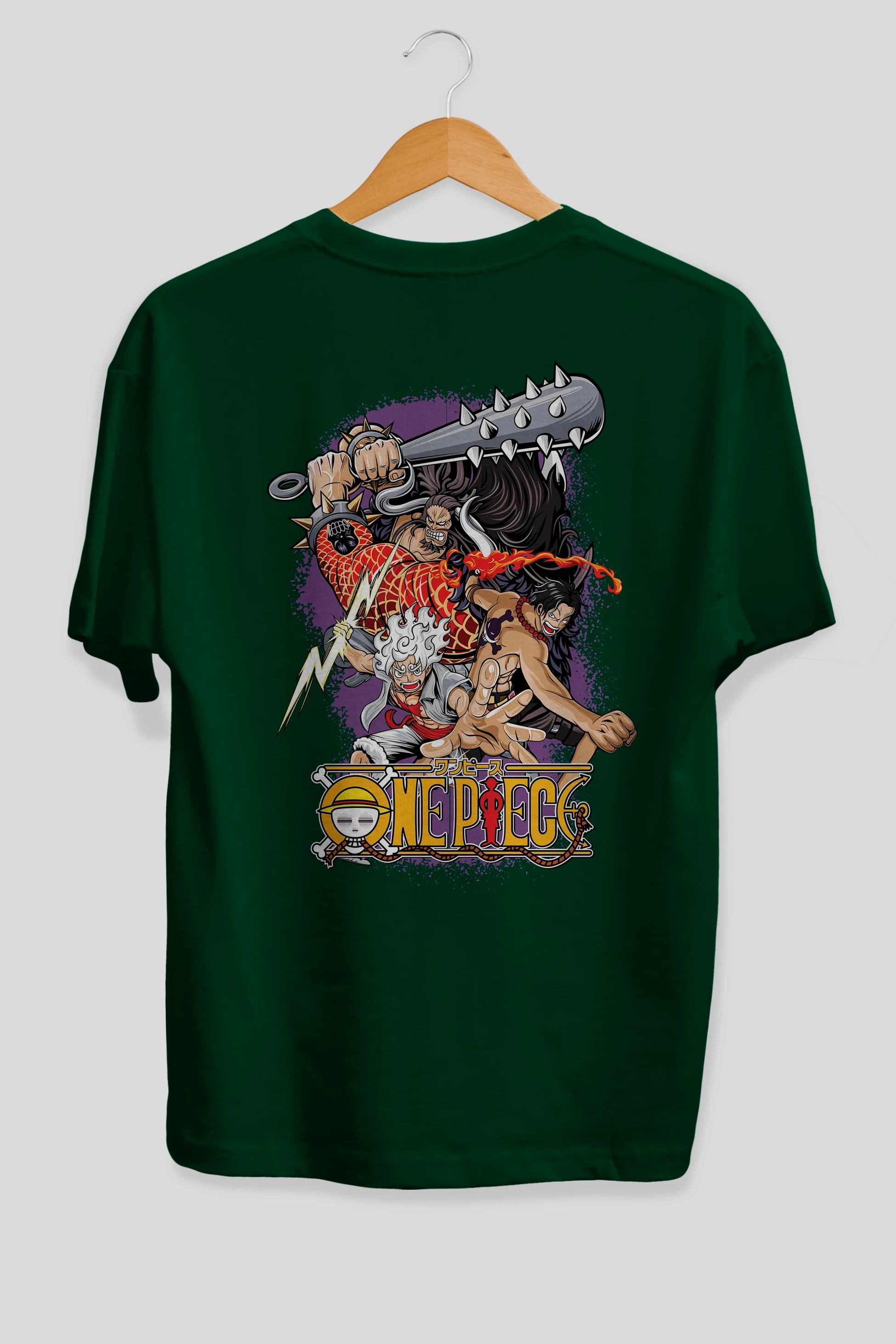 ONE PIECE (6) Anime Arka Baskılı Oversize t-shirt Erkek Kadın Unisex