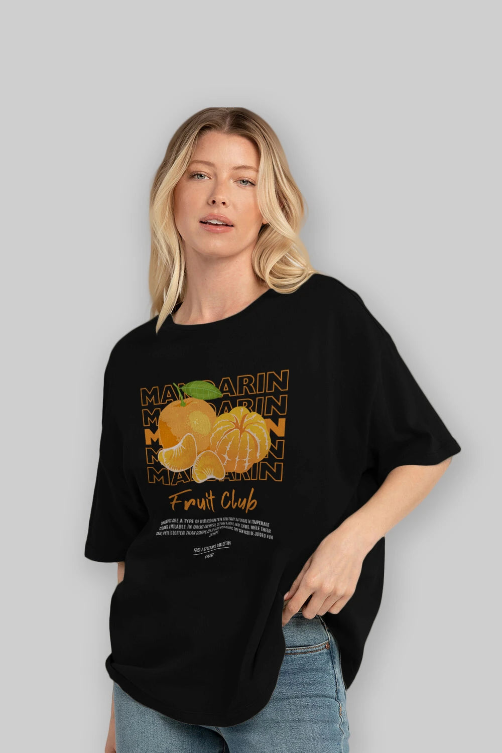 Mandarin Ön Baskılı Oversize t-shirt Erkek Kadın Pamuk Bisiklet Yaka tişort
