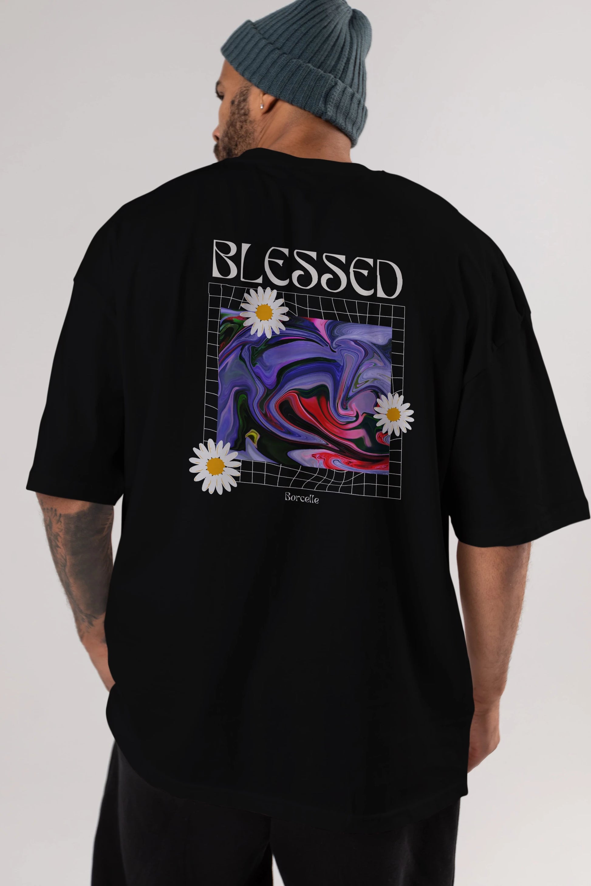 Blessed Arka Baskılı Oversize t-shirt Erkek Kadın Unisex