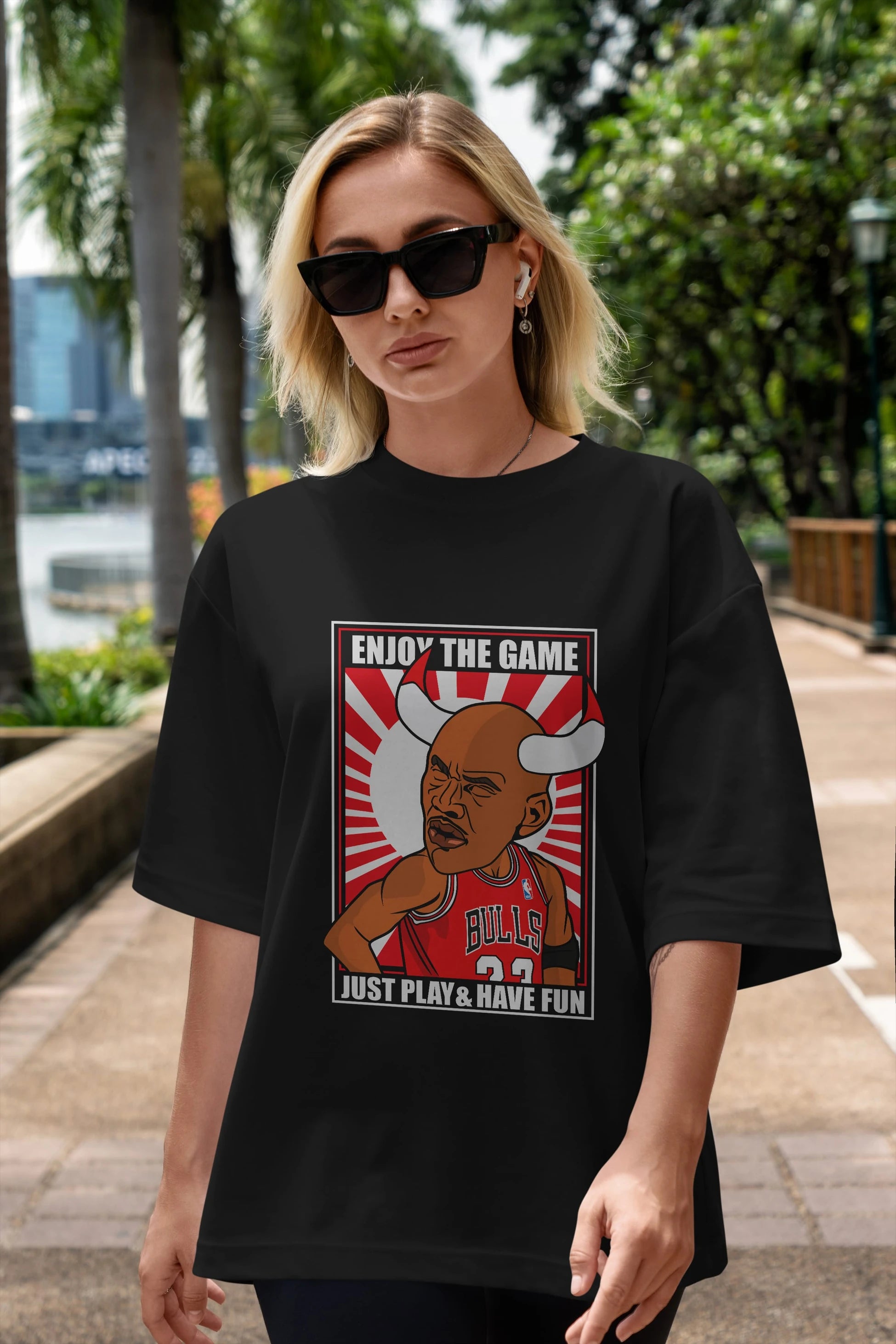 Michael Jordan Ön Baskılı Oversize t-shirt Erkek Kadın Unisex %100 Pamuk tişort