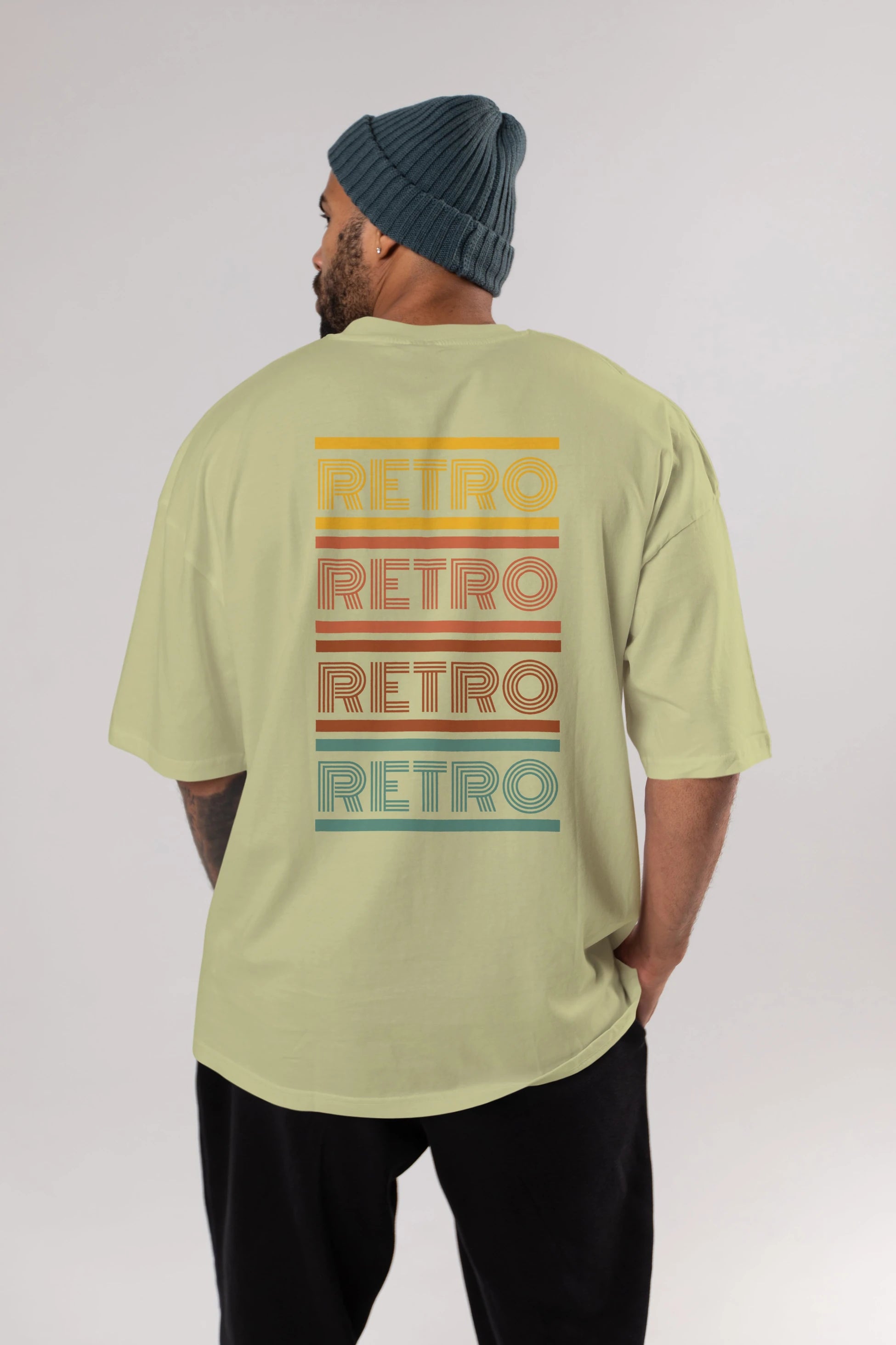 Retro Yazılı Arka Baskılı Oversize t-shirt Erkek Kadın Unisex