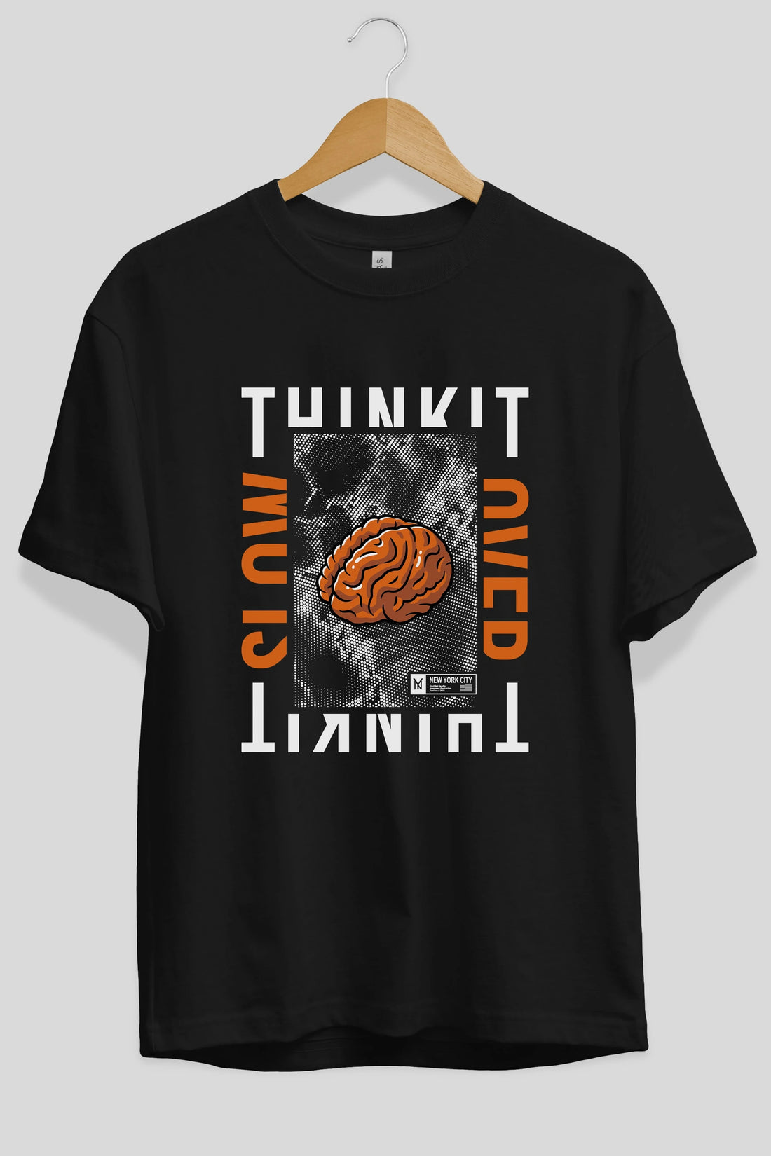Think it Ön Baskılı Oversize t-shirt Erkek Kadın Unisex
