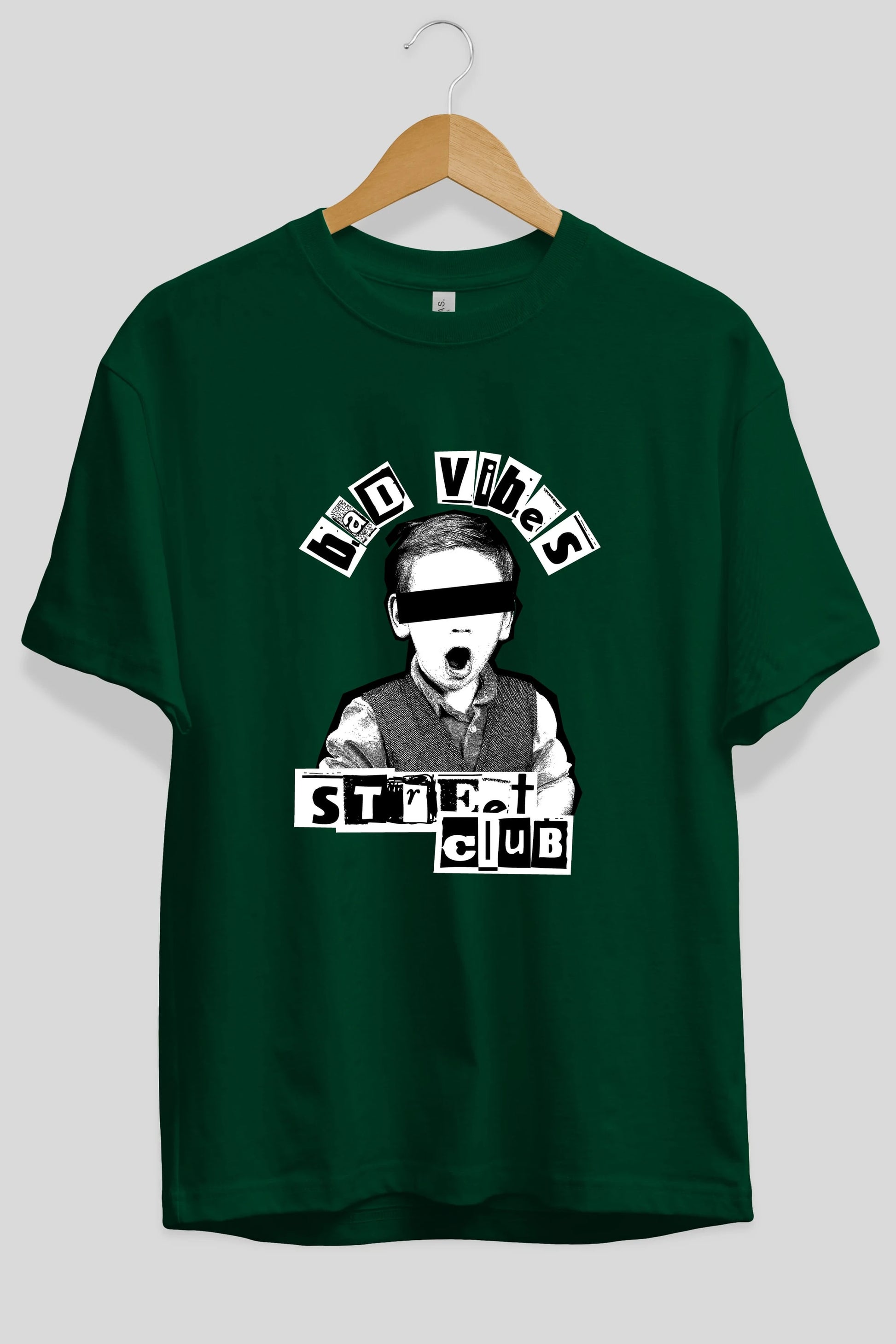 Bad Vibes Street Club Ön Baskılı Oversize t-shirt Erkek Kadın Unisex