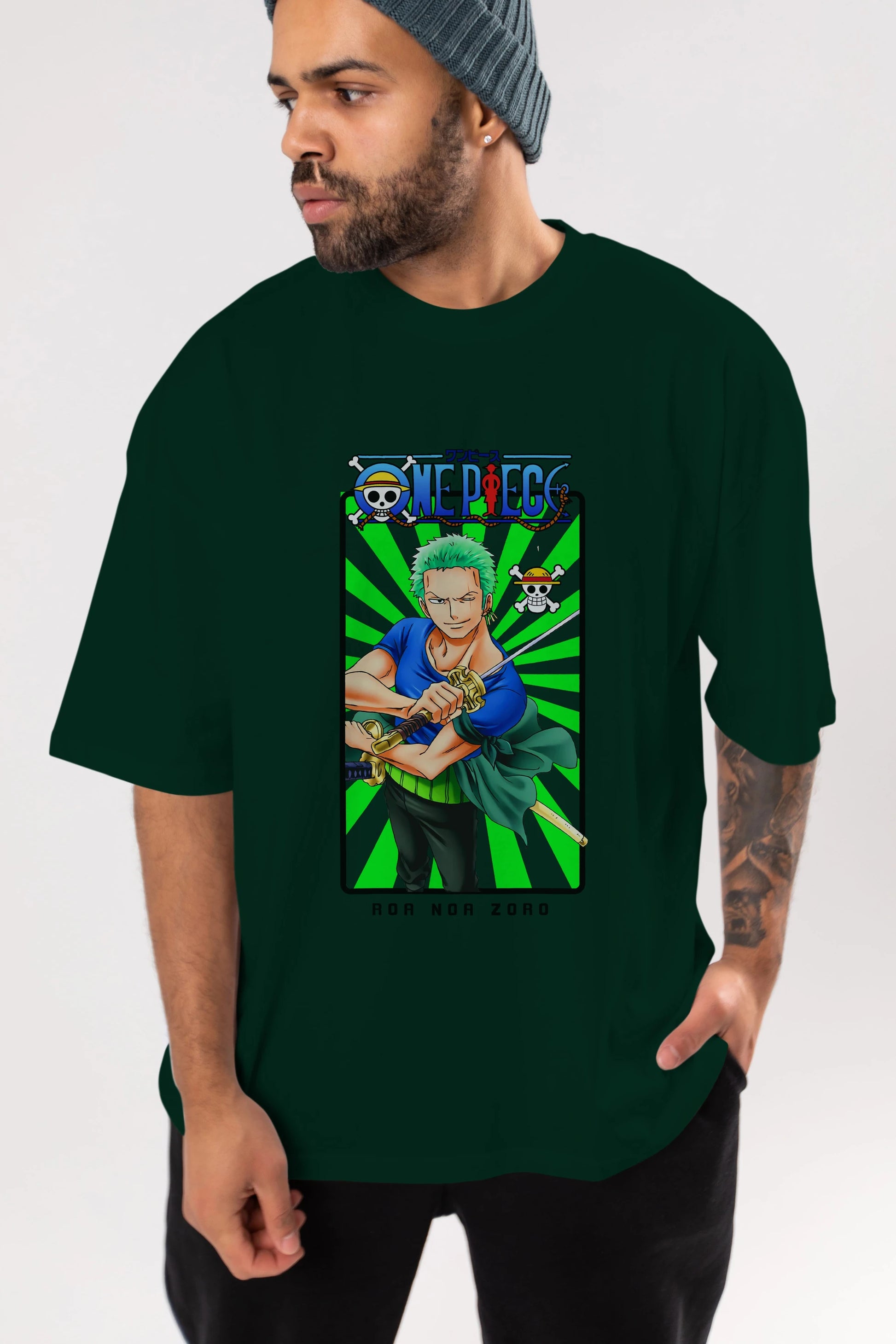 Roronoa Zoro 6 Anime Ön Baskılı Oversize t-shirt Erkek Kadın Unisex