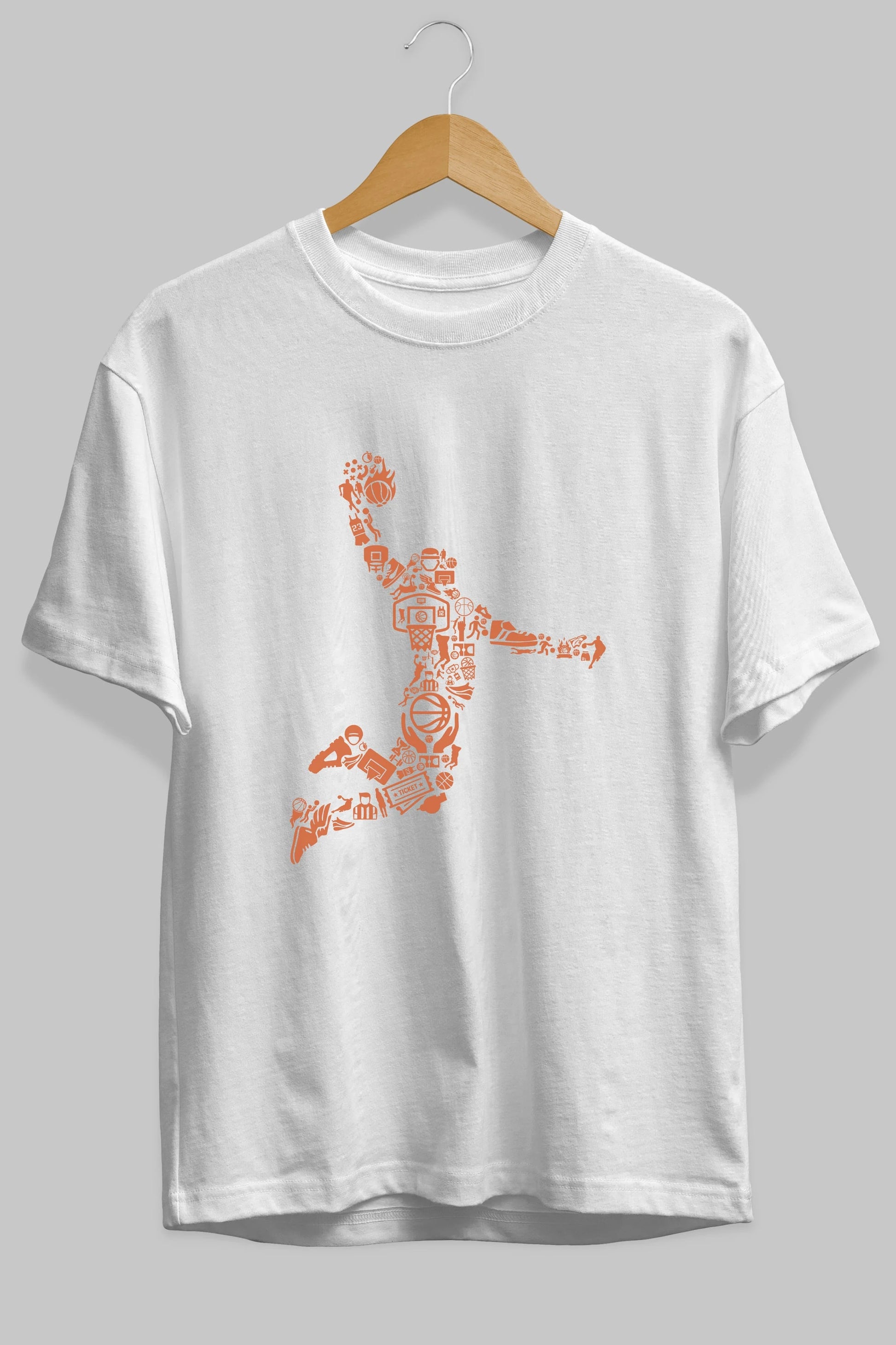 Basketball Player Ön Baskılı Oversize t-shirt %100 pamuk Erkek Kadın Unisex