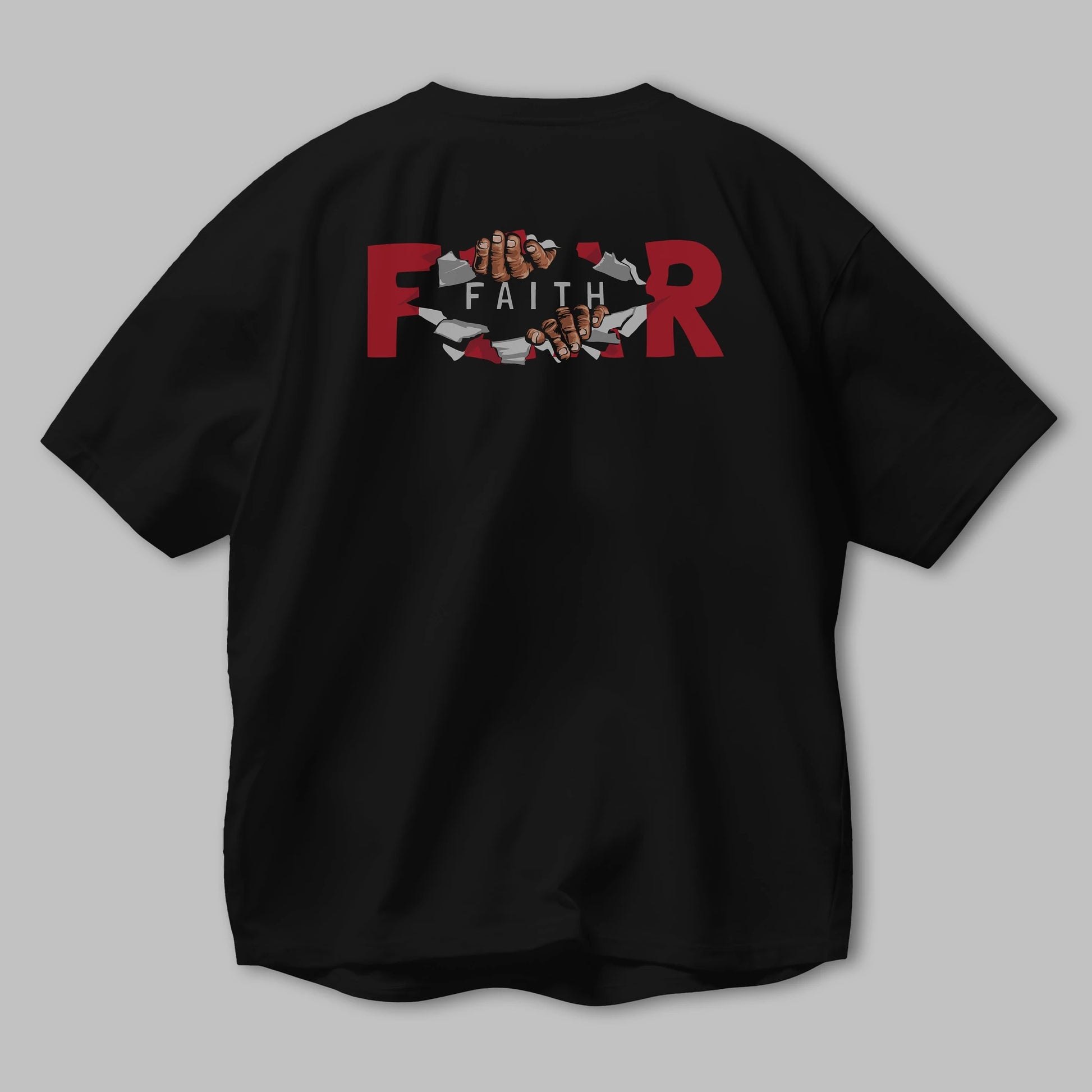 Faith Over Fear Arka Baskılı Oversize t-shirt Erkek Kadın Unisex