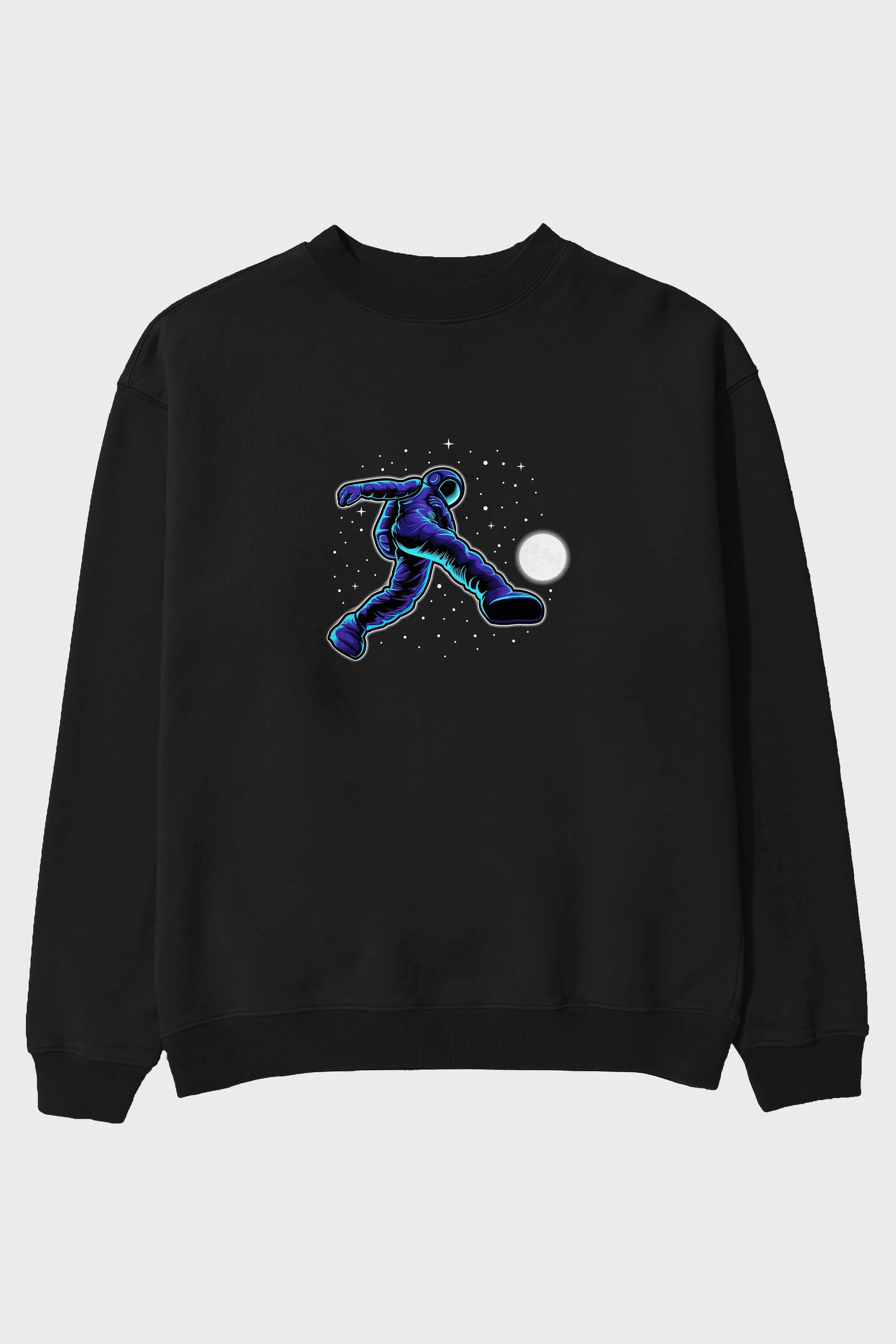 Astroball in Space Ön Baskılı Oversize Sweatshirt Erkek Kadın Unisex