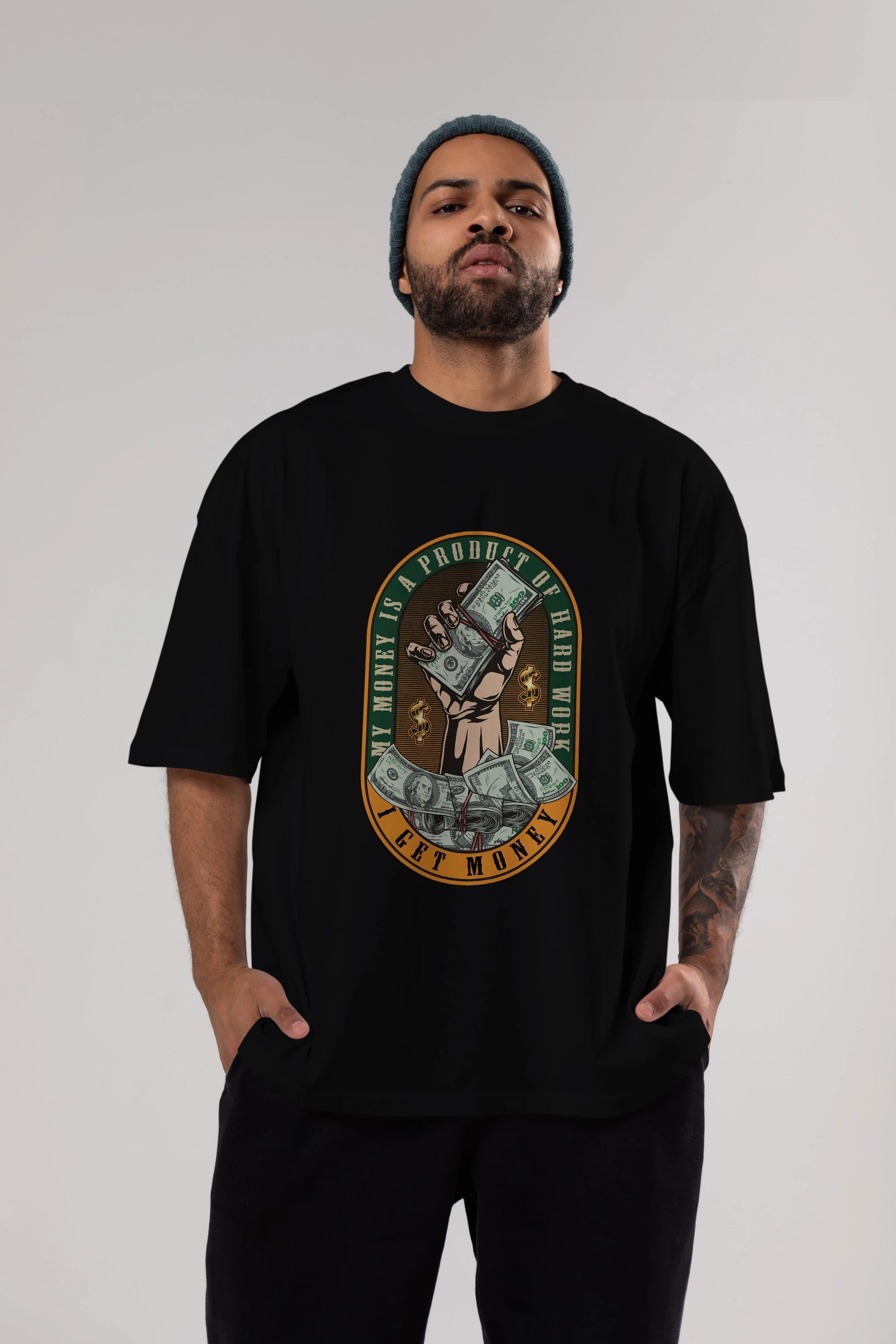 I Get Money Ön Baskılı Oversize t-shirt Erkek Kadın Unisex