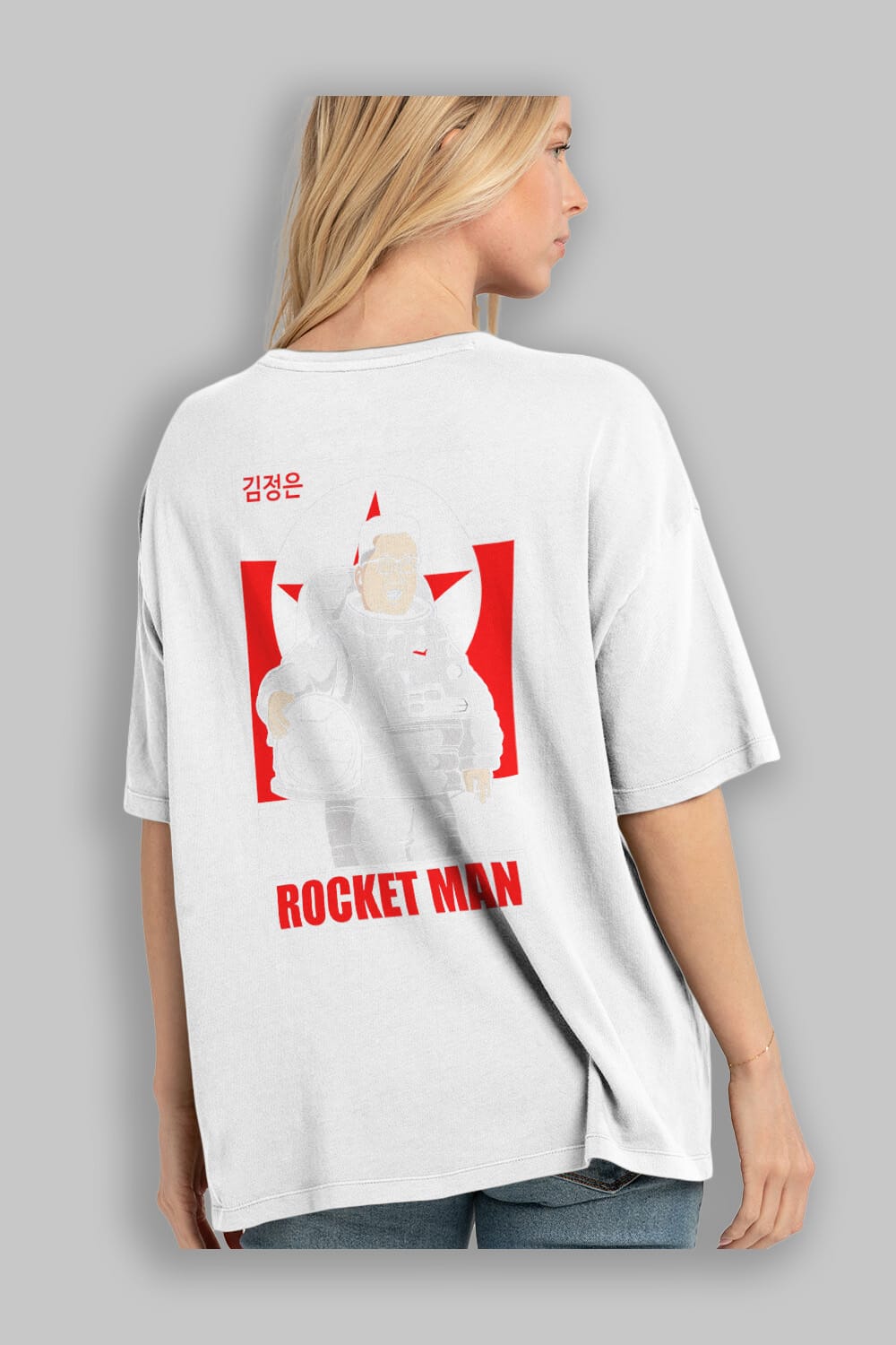 Astronot Kim Arka Baskılı Oversize t-shirt Erkek Kadın Unisex %100 Pamuk tişort