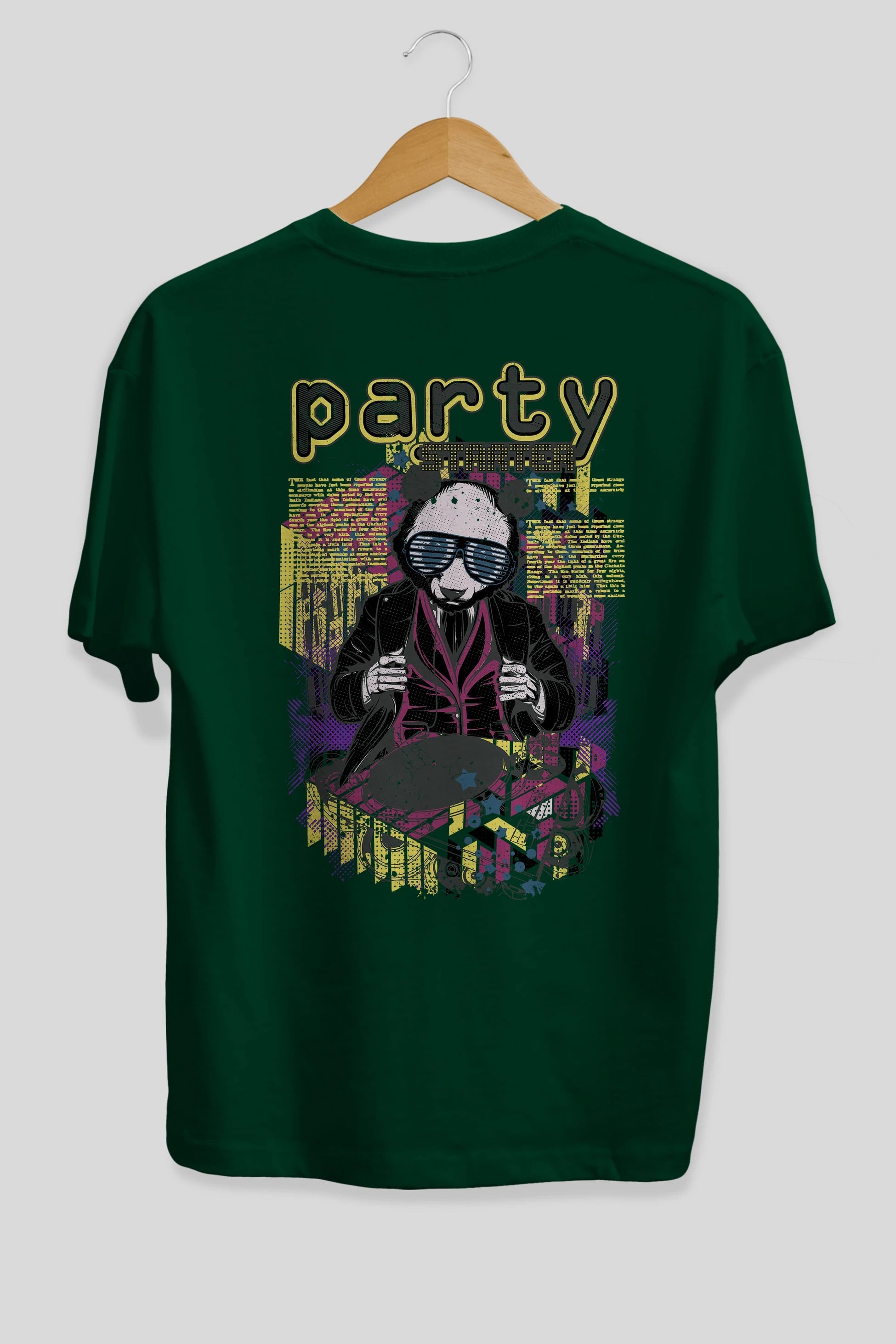 Party Starter Arka Baskılı Oversize t-shirt Erkek Kadın Unisex