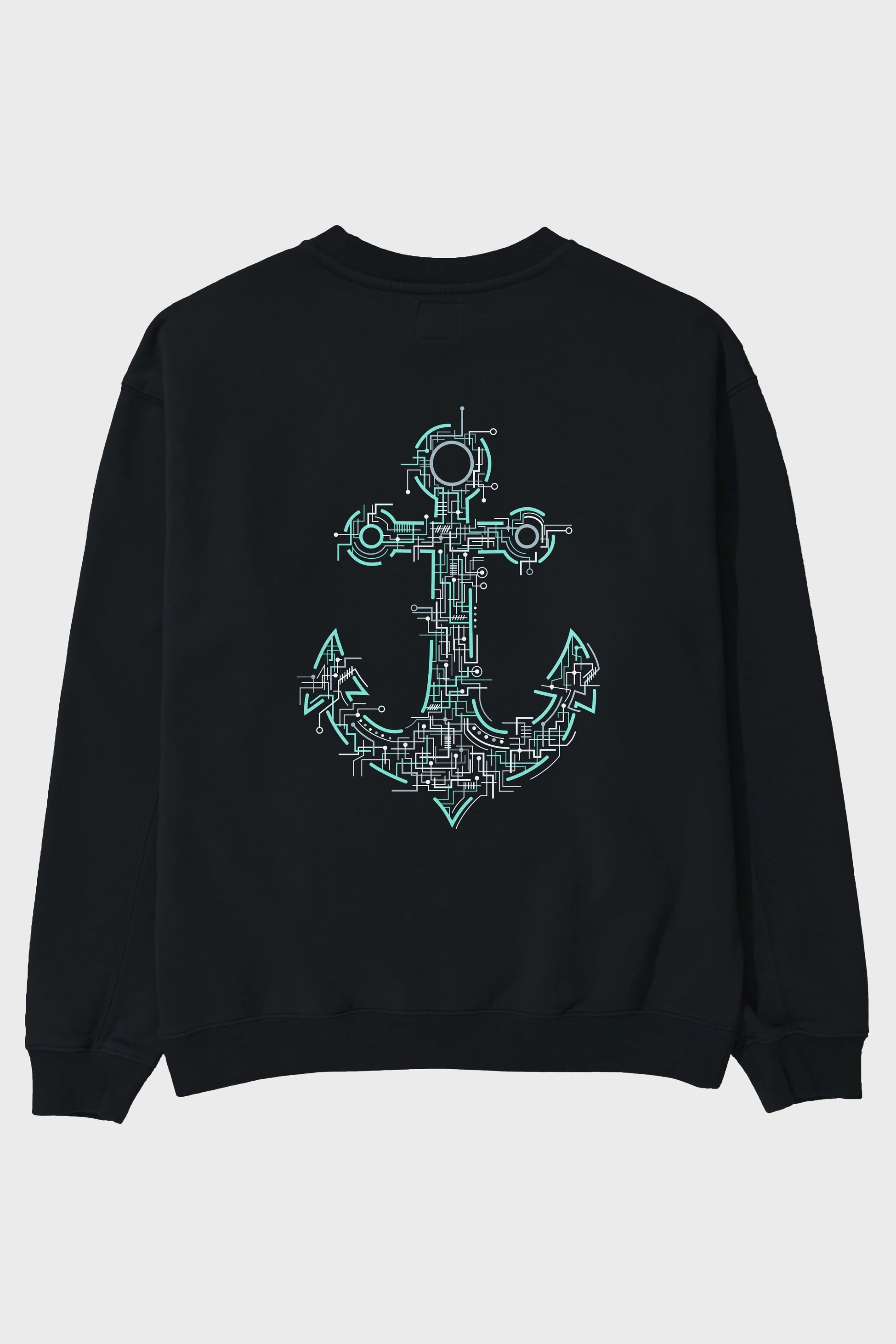 Electric Anchor Arka Baskılı Oversize Sweatshirt Erkek Kadın Unisex