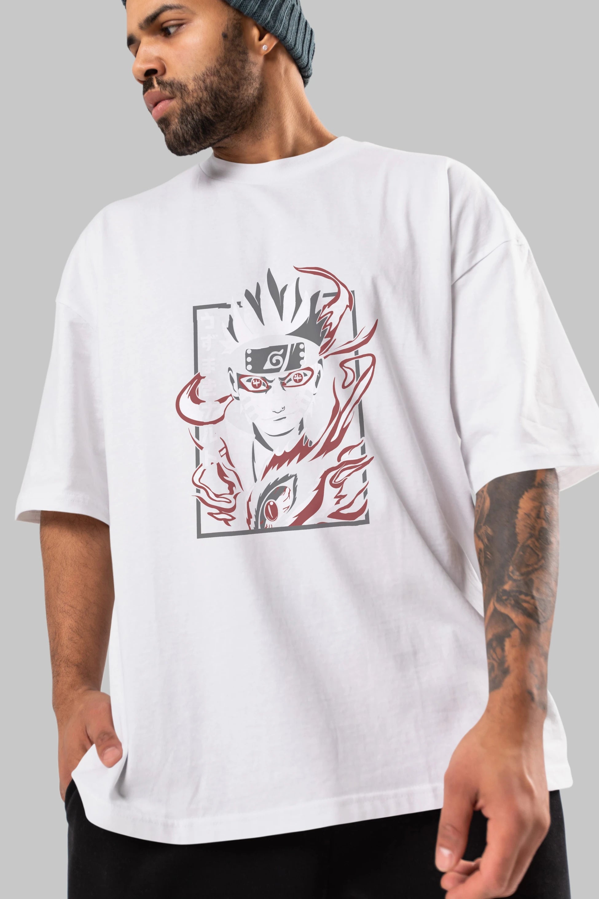 NarutoMod Anime Ön Baskılı Oversize t-shirt %100 pamuk Erkek Kadın Unisex