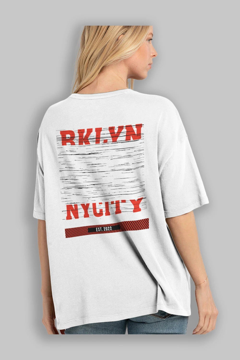Brooklyn New York City Arka Baskılı Oversize t-shirt Erkek Kadın Unisex