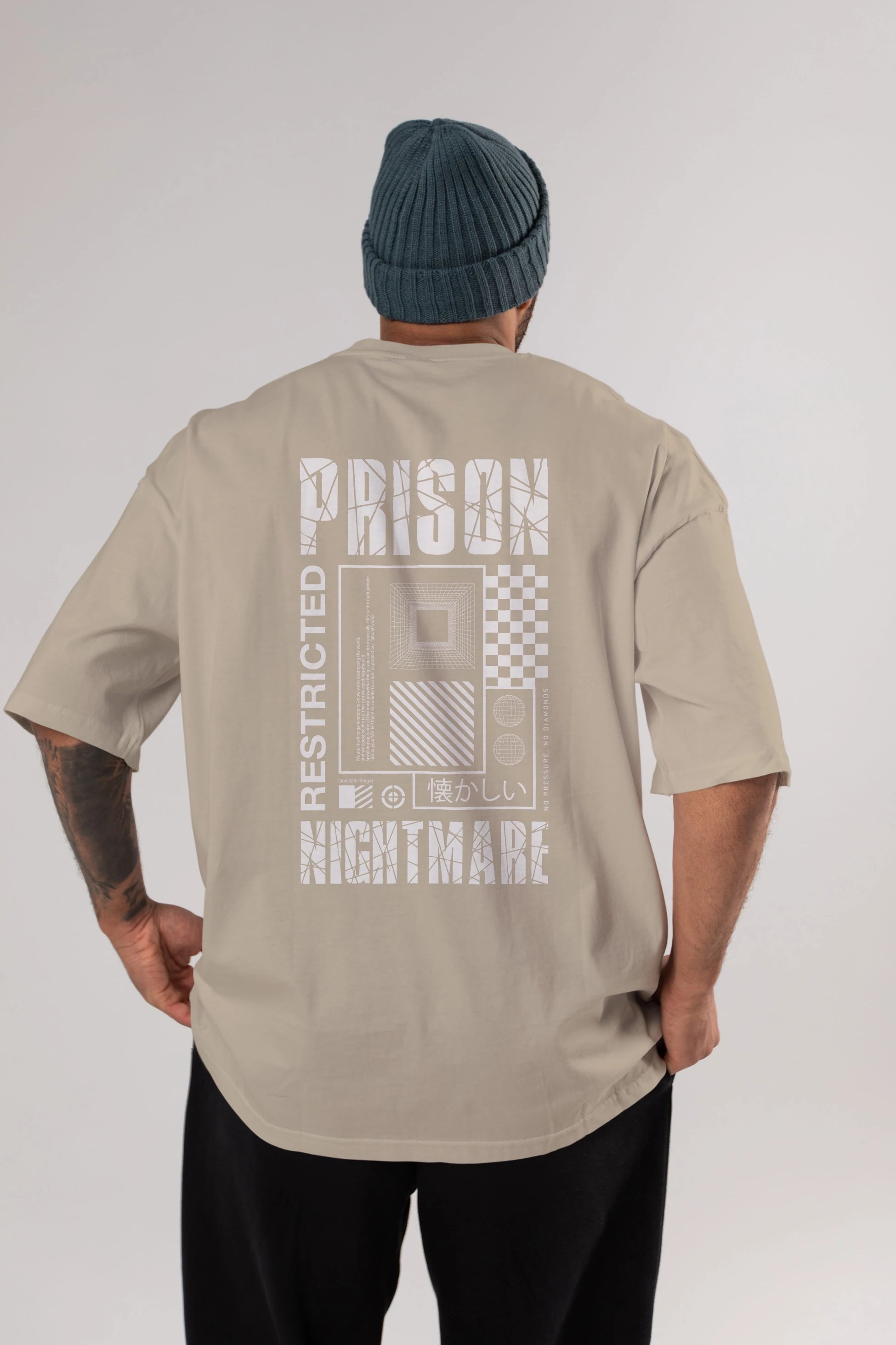 Prison Nightmare Arka Baskılı Oversize t-shirt Erkek Kadın Unisex
