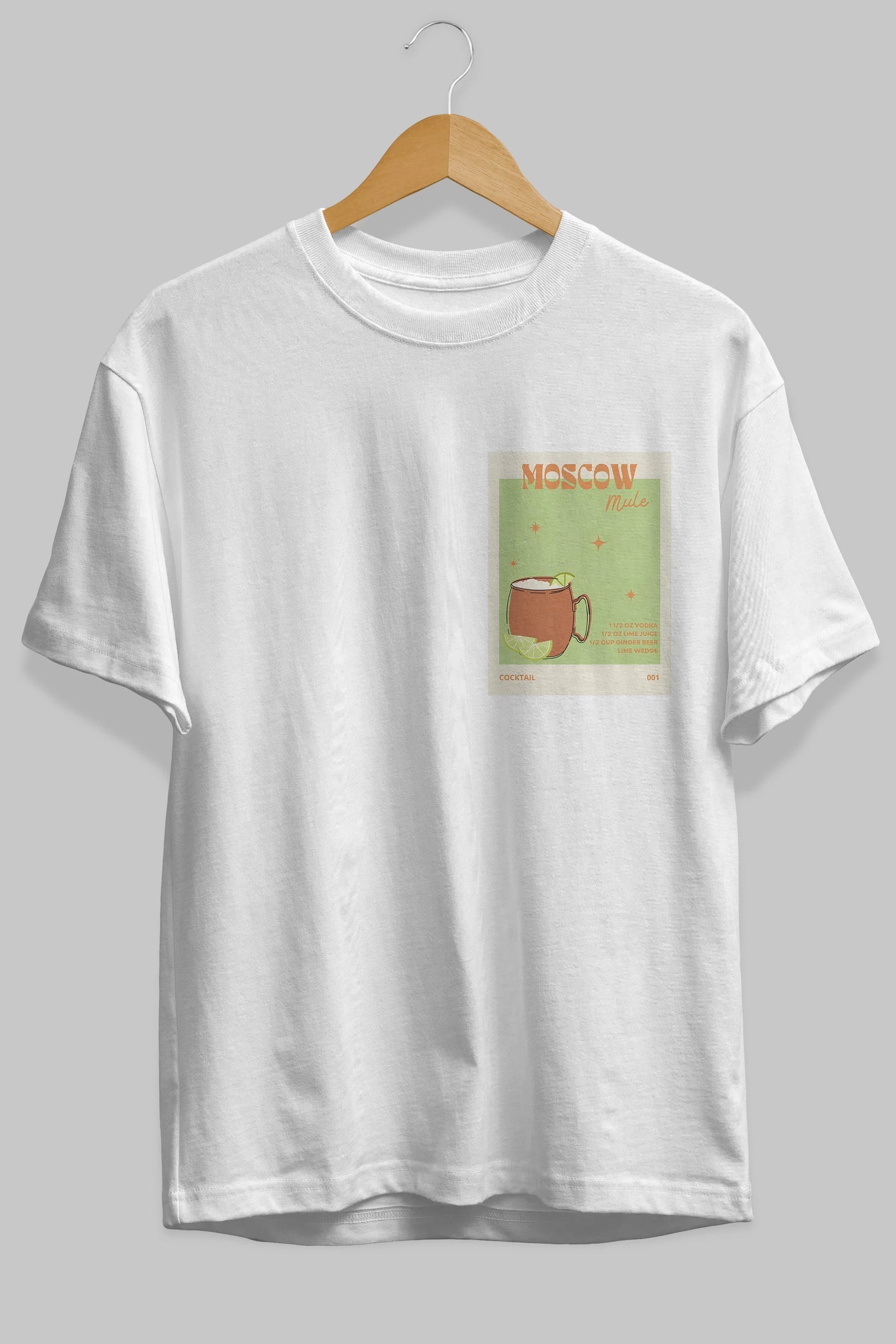Moscow Mule 2 Ön Sol Baskılı Oversize t-shirt Erkek Kadın Unisex %100 Pamuk Bisiklet Yaka tişort