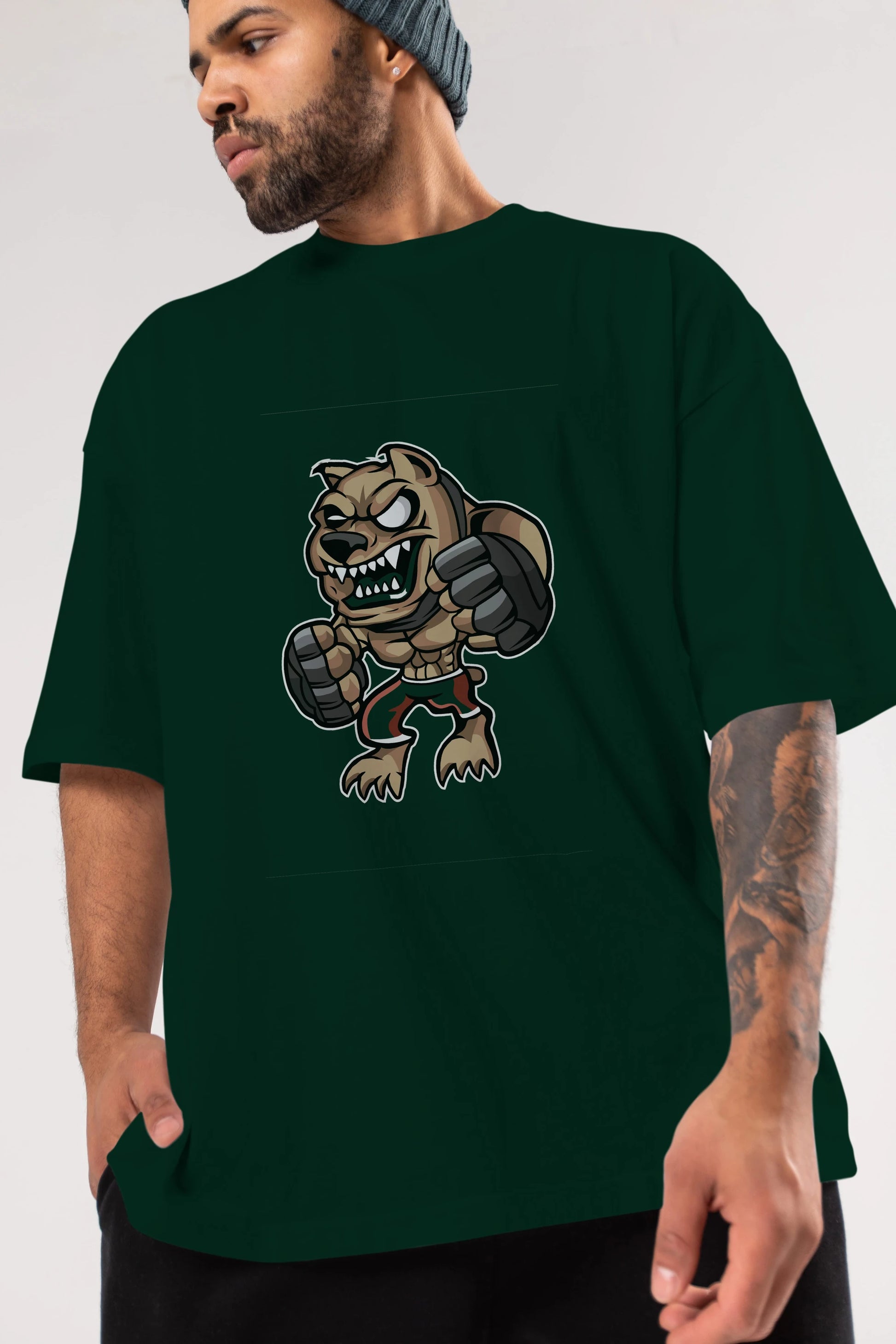 MMA Dog Ön Baskılı Oversize t-shirt Erkek Kadın Unisex %100 Pamuk tişort