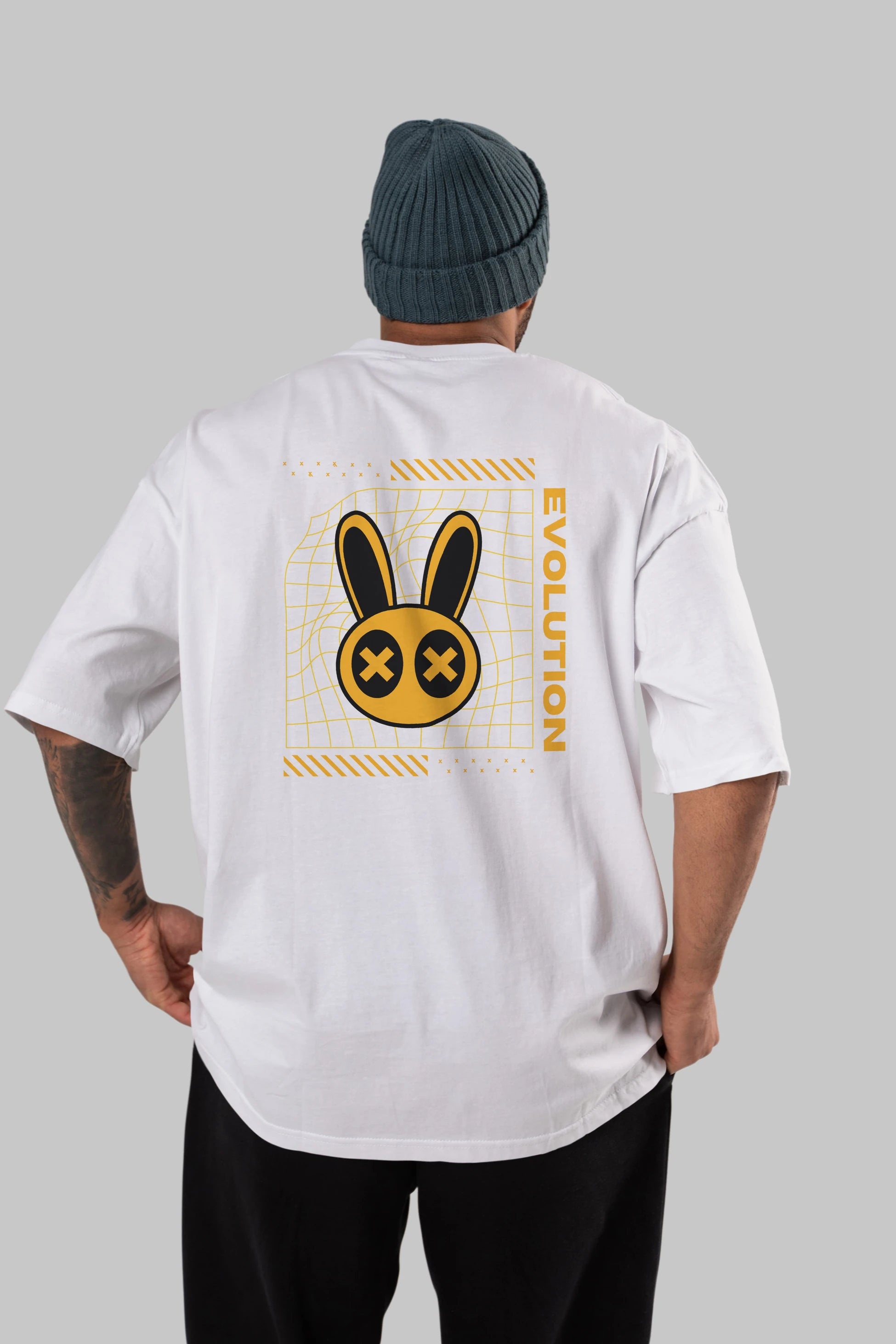 Evolution Yazılı Arka Baskılı Oversize t-shirt Erkek Kadın Unisex