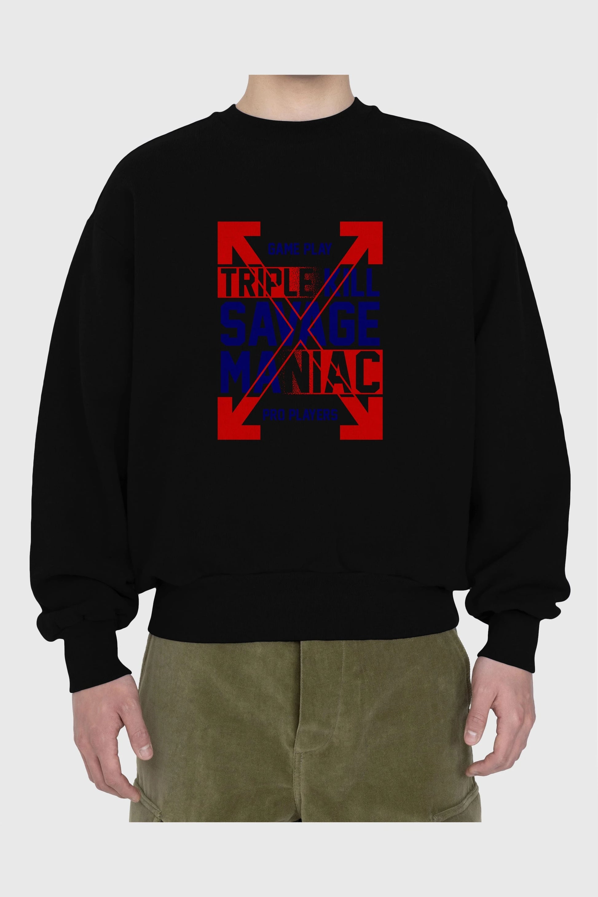 Kill Savage Ön Baskılı Oversize Sweatshirt Erkek Kadın Unisex
