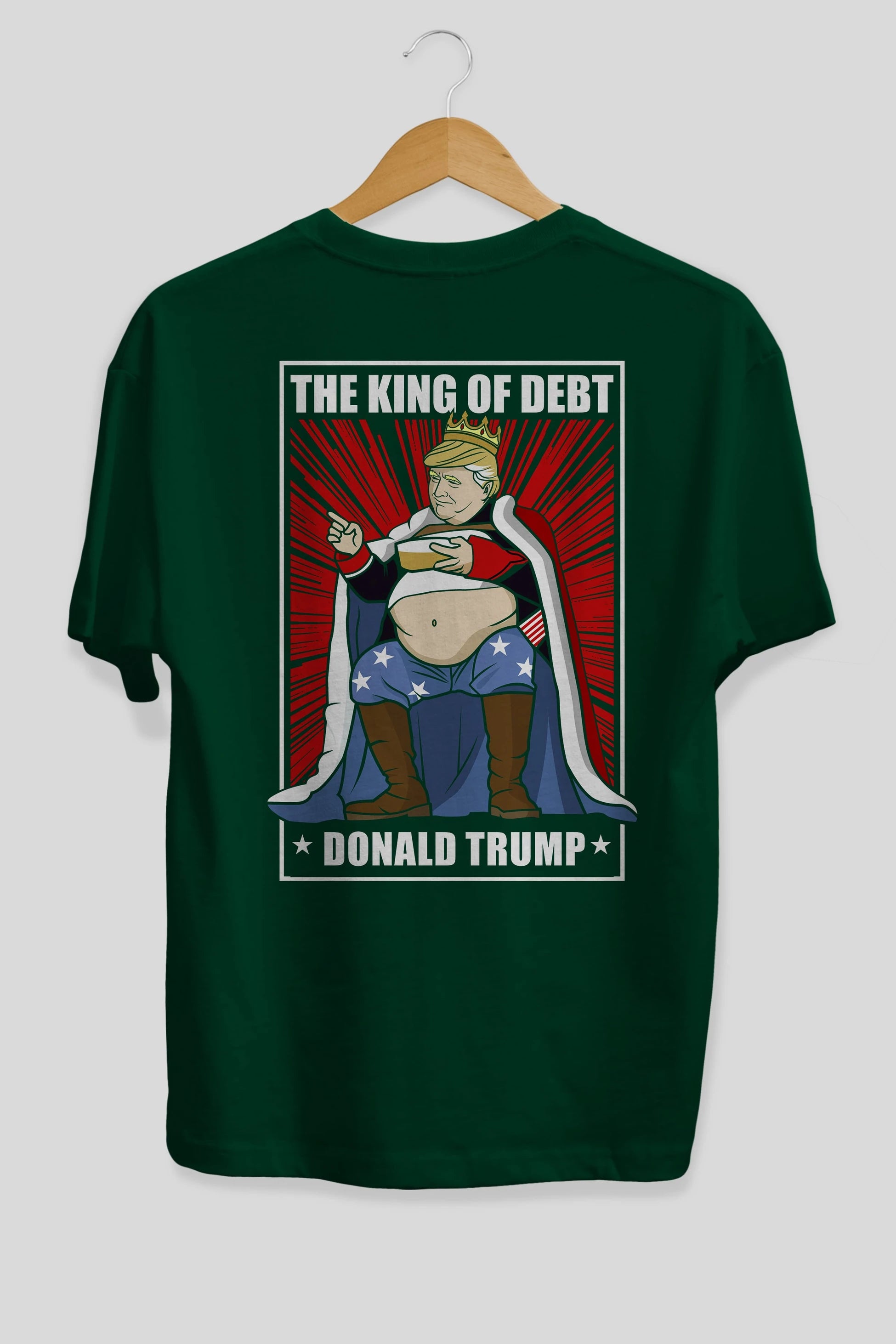 Trump King Arka Baskılı Oversize t-shirt Erkek Kadın Unisex %100 Pamuk tişort