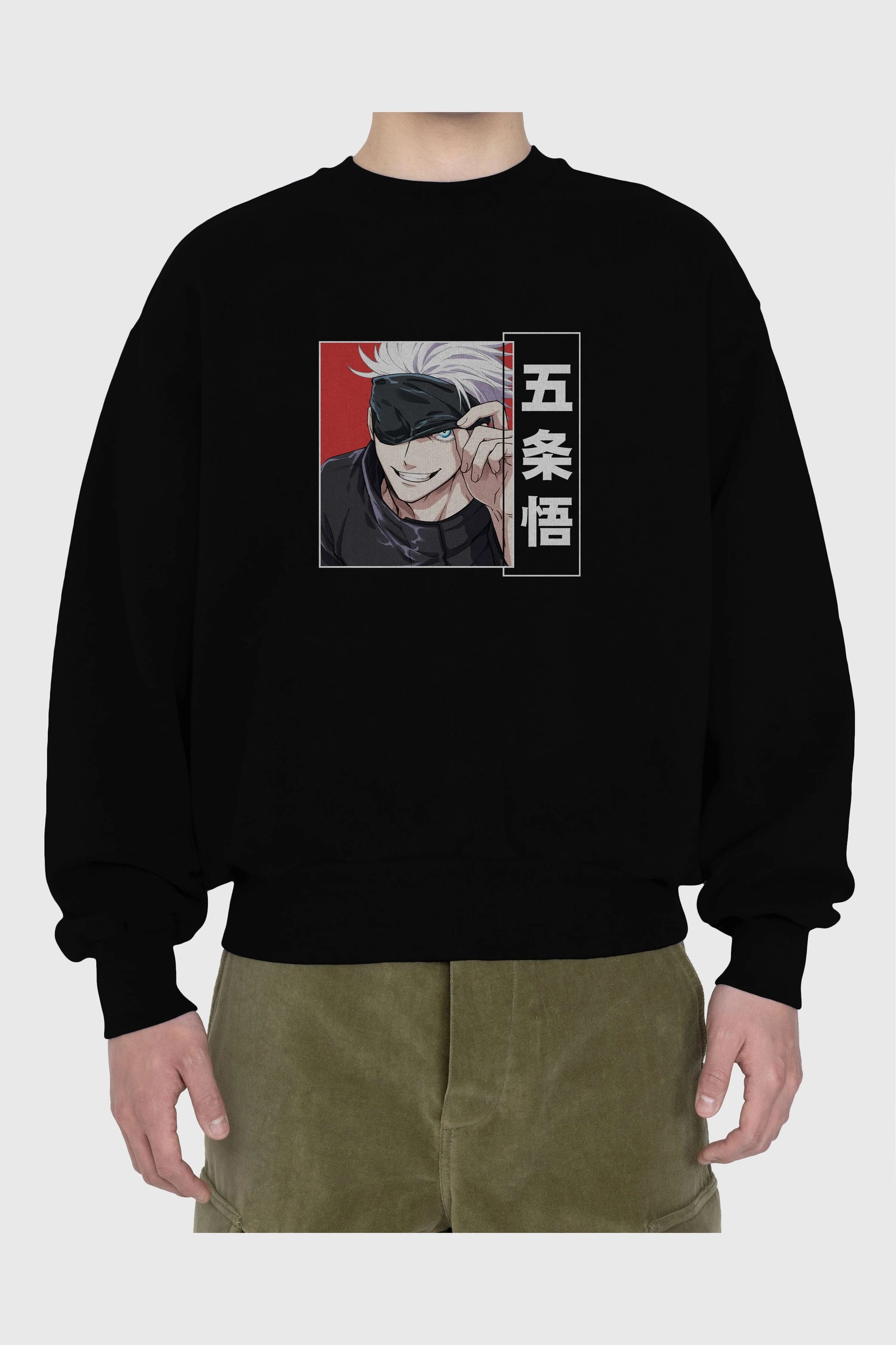 JUJUTSU KAISEN Anime Ön Baskılı Oversize Sweatshirt Erkek Kadın Unisex
