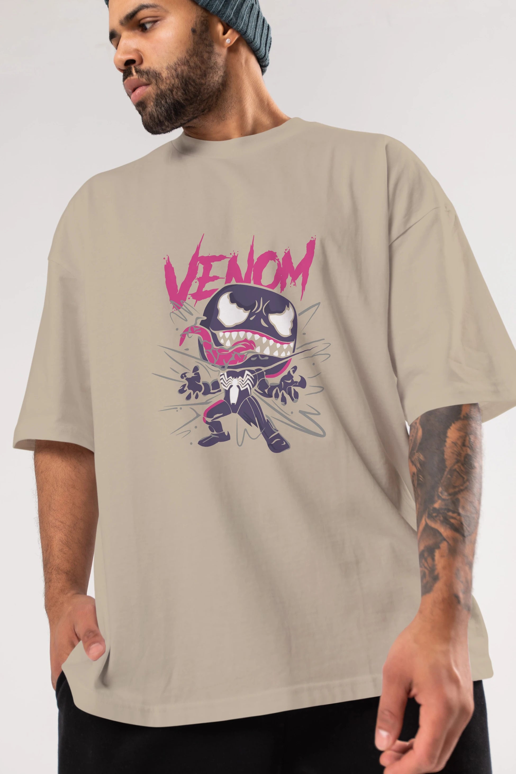 Venom (20) Ön Baskılı Oversize t-shirt Erkek Kadın Unisex %100 Pamuk Bisiklet Yaka tişort