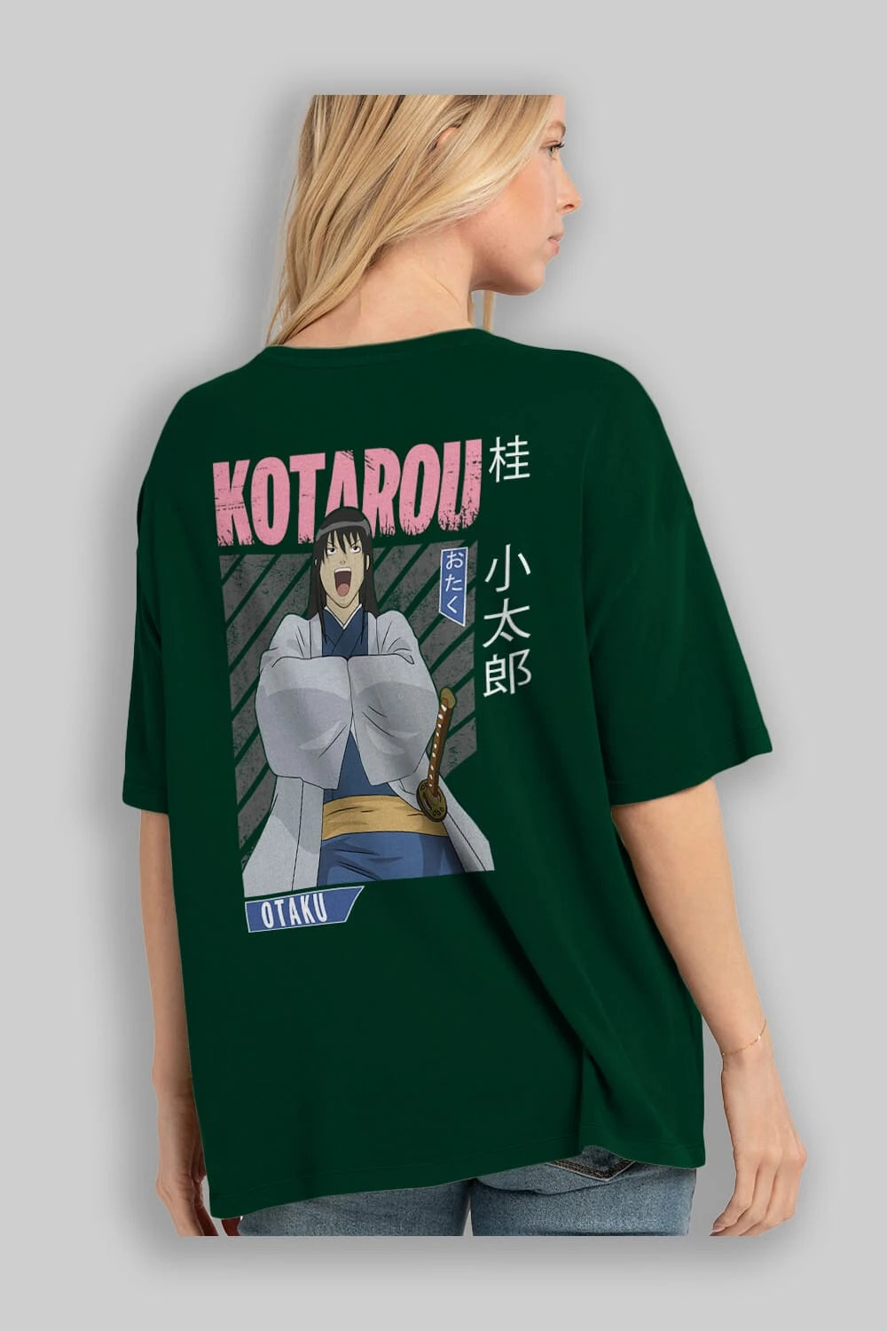 Kotarou Katsura GINTAMA 1 Anime Arka Baskılı Oversize t-shirt Erkek Kadın Unisex
