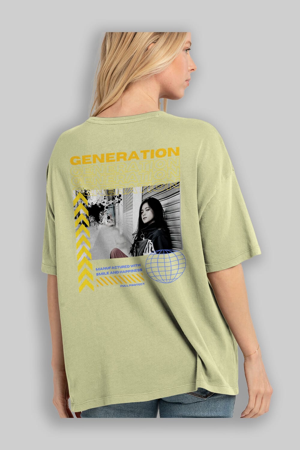Generation Yazılı Arka Baskılı Oversize t-shirt Erkek Kadın Unisex