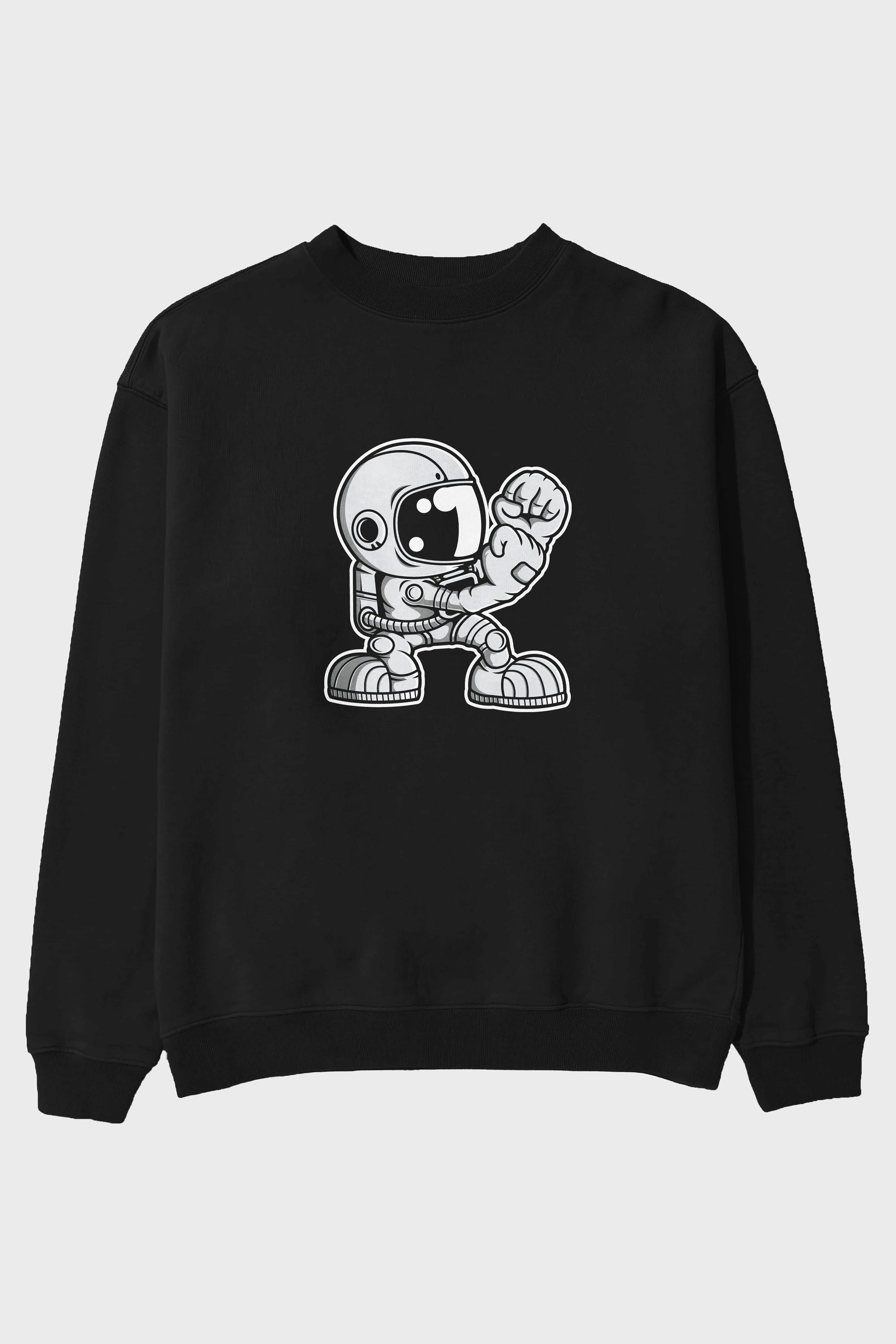 Astronaut Fighting Irish Ön Baskılı Oversize Sweatshirt Erkek Kadın Unisex