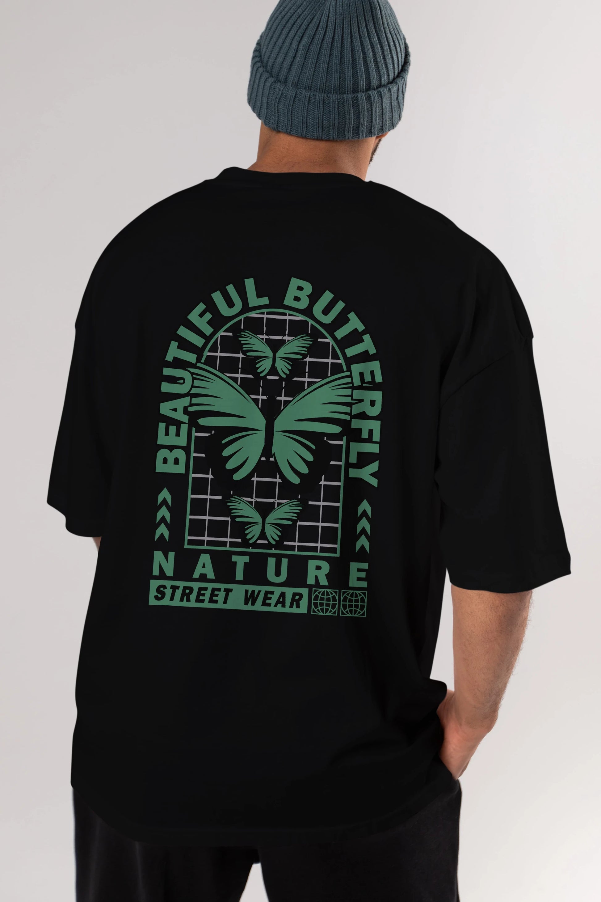 Beautiful Butterfly Arka Baskılı Oversize t-shirt Erkek Kadın Unisex