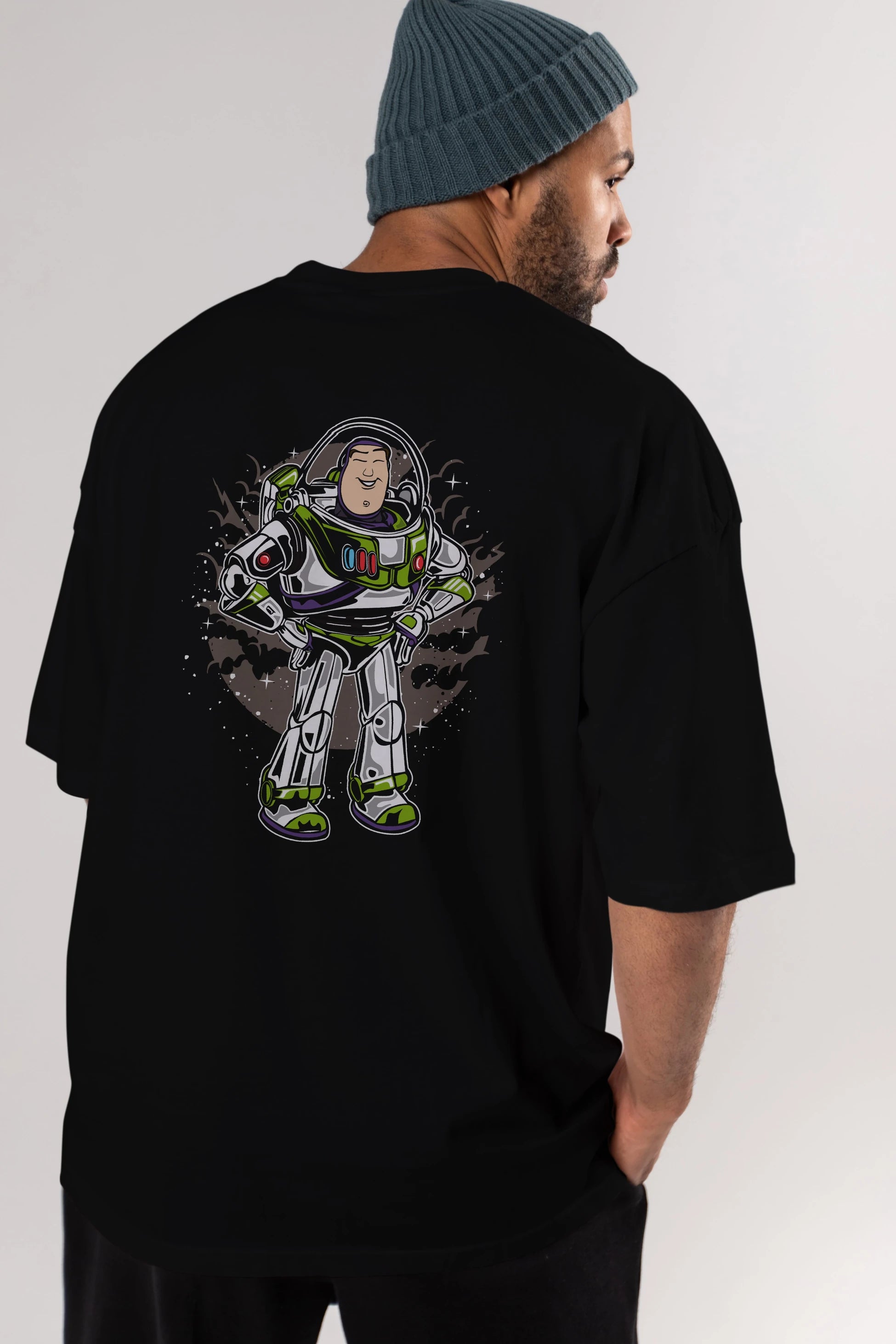 Buzz Arka Baskılı Oversize t-shirt Erkek Kadın Unisex %100 Pamuk