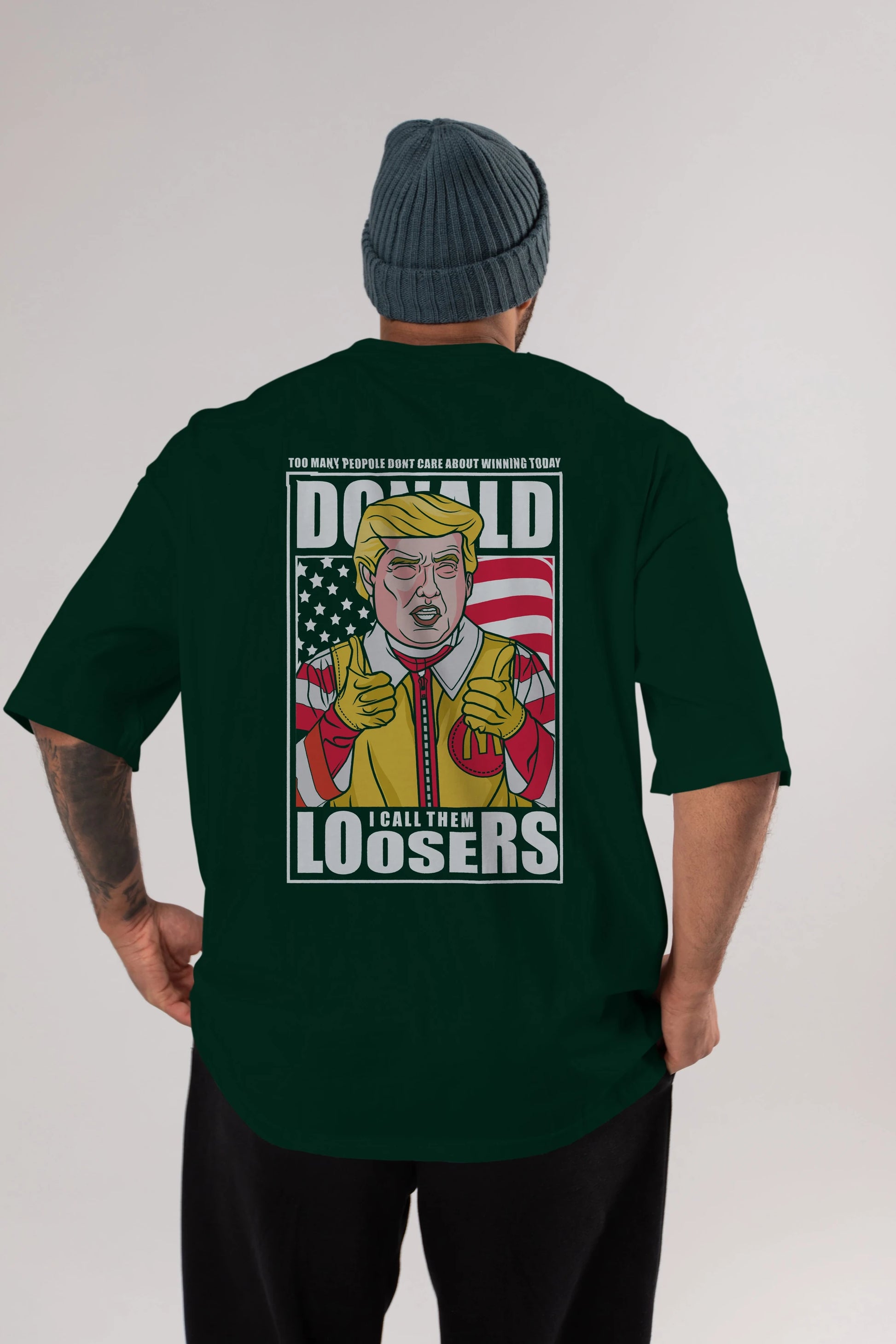 Ronald Trump Arka Baskılı Oversize t-shirt Erkek Kadın Unisex %100 Pamuk tişort