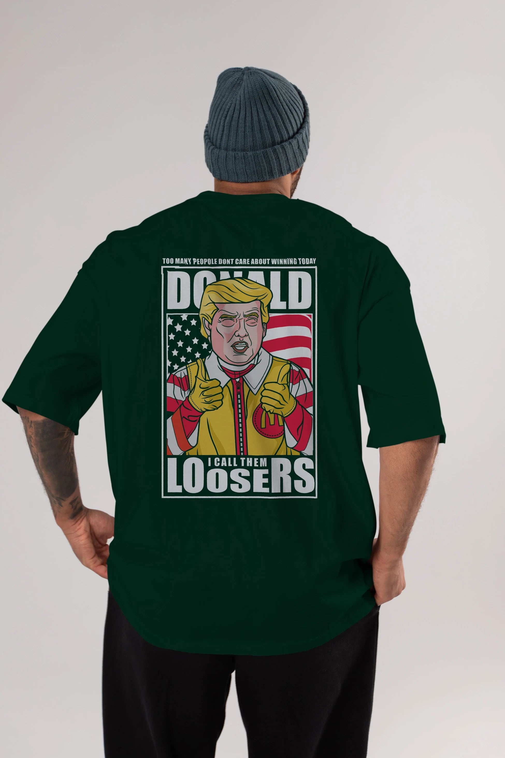 Ronald Trump Arka Baskılı Oversize t-shirt Erkek Kadın Unisex %100 Pamuk tişort