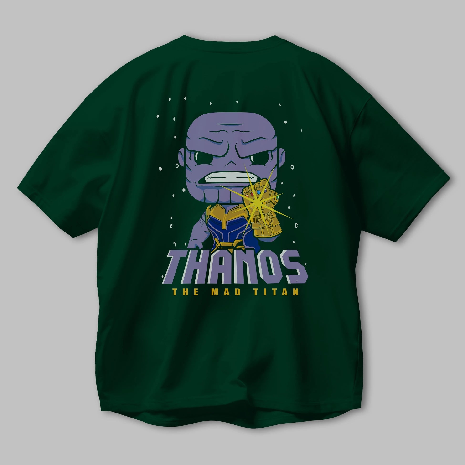 Thanos (1) Arka Baskılı Oversize t-shirt Erkek Kadın Unisex %100 Pamuk Bisiklet Yaka tişort