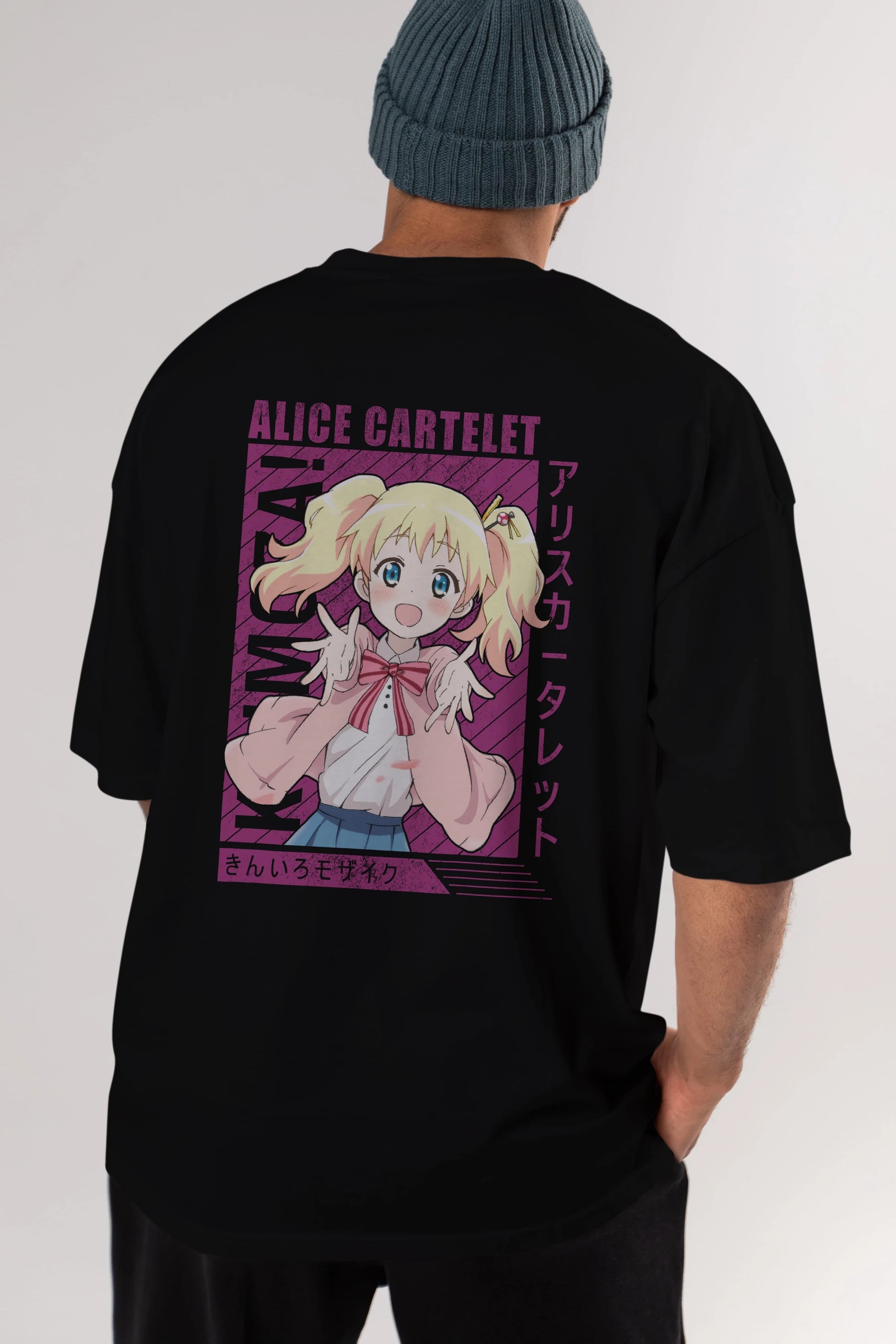 Alice Cartelet 12 Anime Arka Baskılı Oversize t-shirt Erkek Kadın Unisex