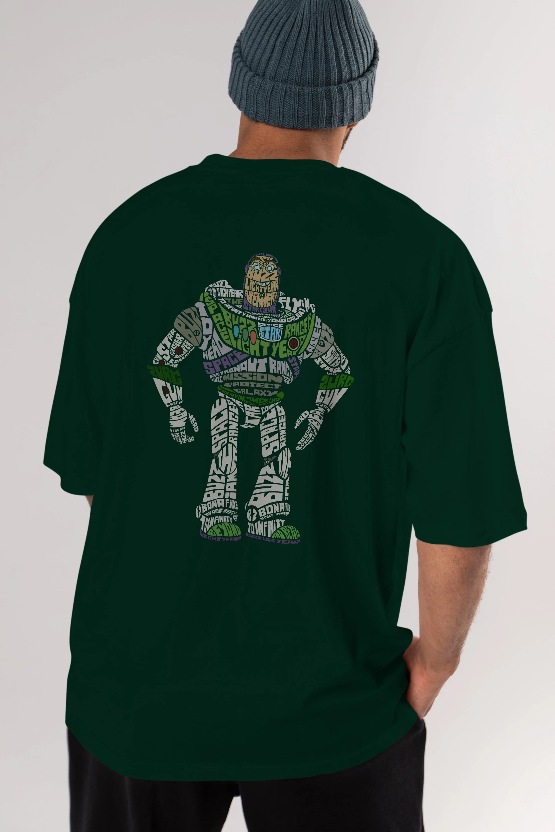 Buzz Arka Baskılı Oversize t-shirt %100 pamuk Erkek Kadın Unisex
