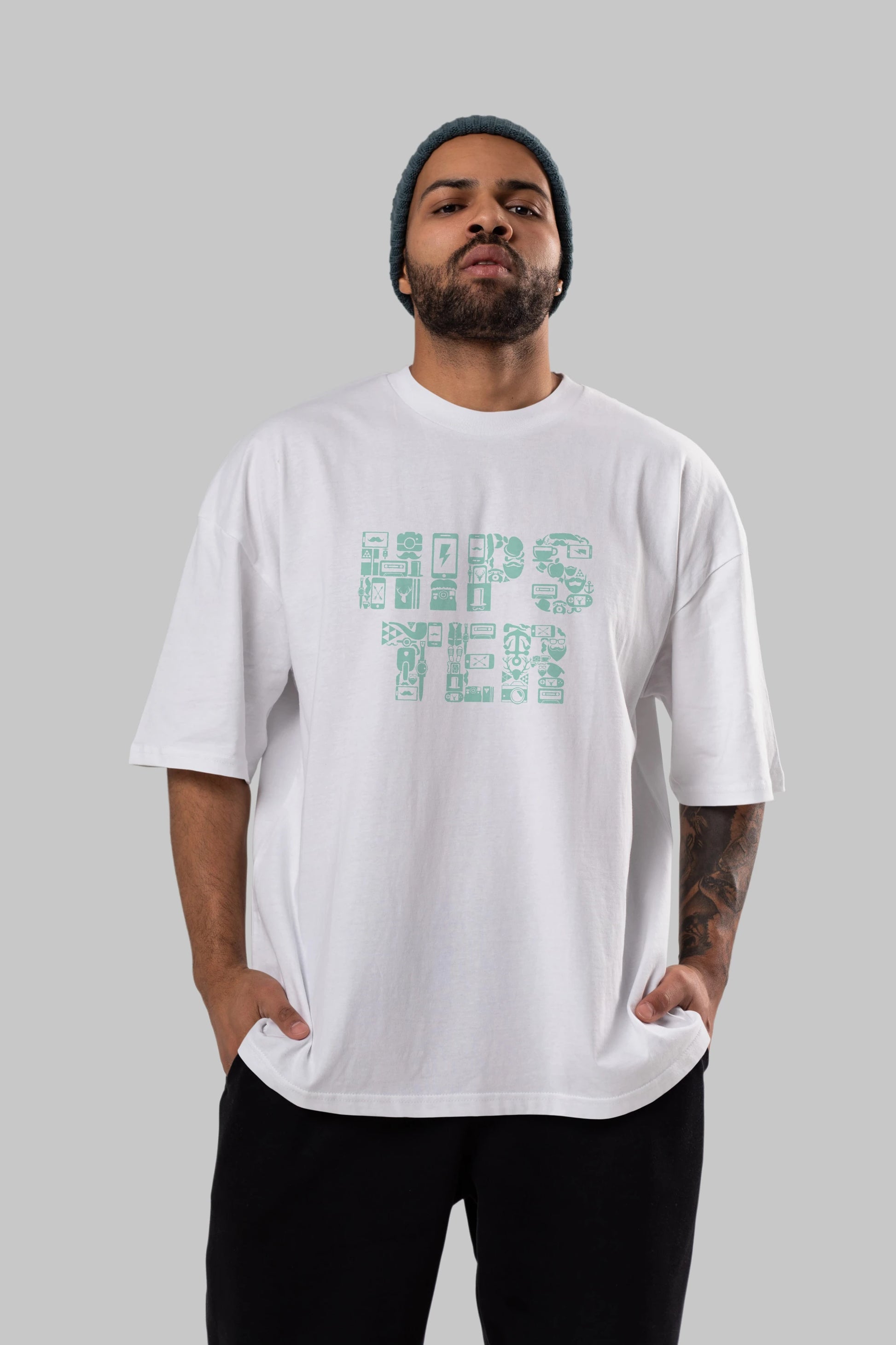 HIPSTER Ön Baskılı Oversize t-shirt %100 pamuk Erkek Kadın Unisex