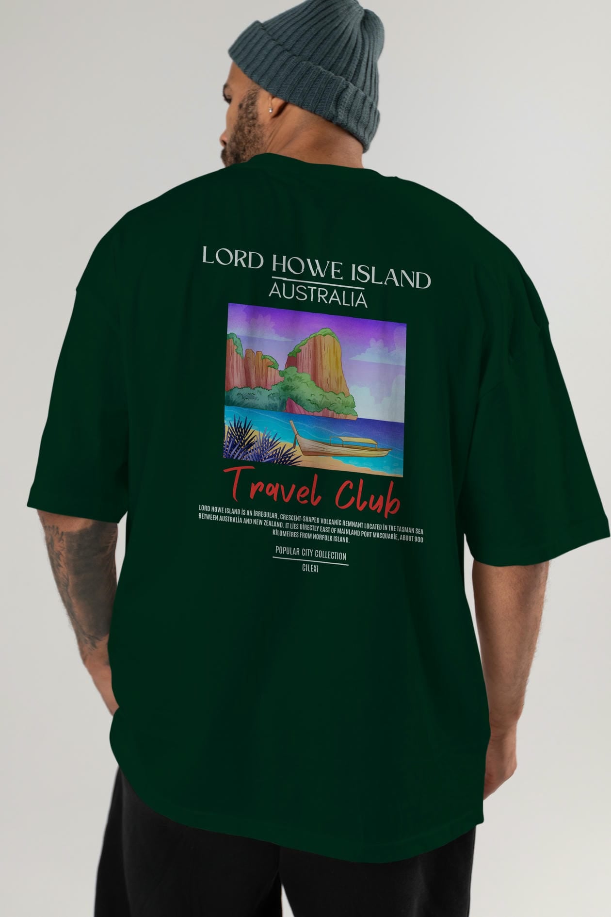 Lord Howe İsland Australia Arka Baskılı Oversize t-shirt Erkek Kadın Pamuk Bisiklet Yaka tişort