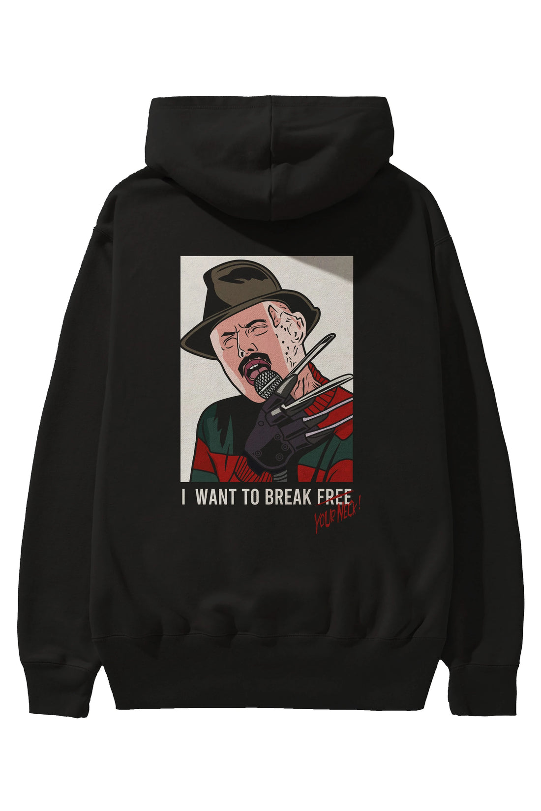 Freddy Merkrueger Arka Baskılı Hoodie Oversize Kapüşonlu Sweatshirt Erkek Kadın Unisex